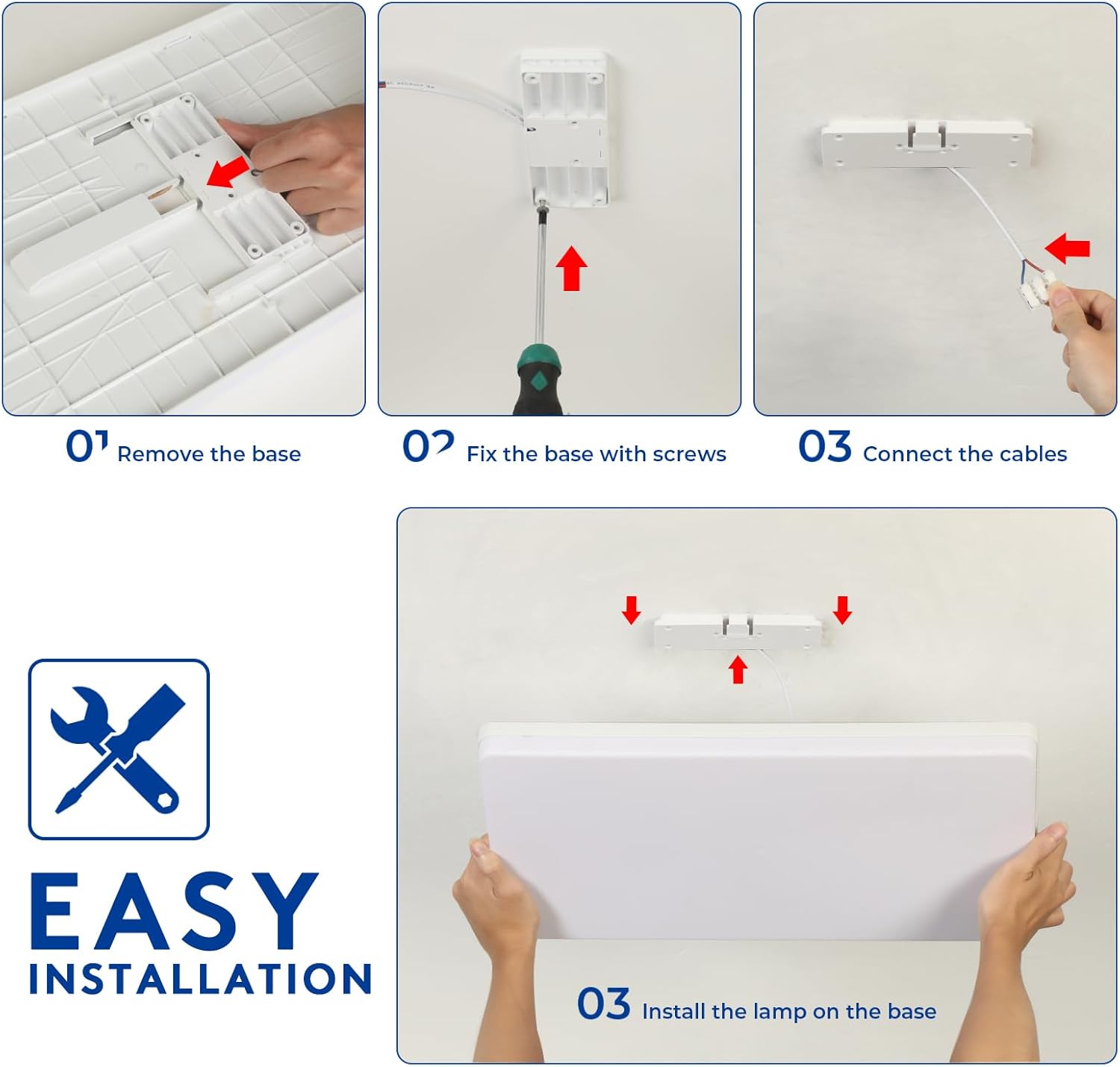 Thumbnail 2 de EASY EAGLE Deckenlampe LED 50x25 cm –Effiziente 50W Deckenleuchte mit 6800 lm, 6500 K, CRI ≥90