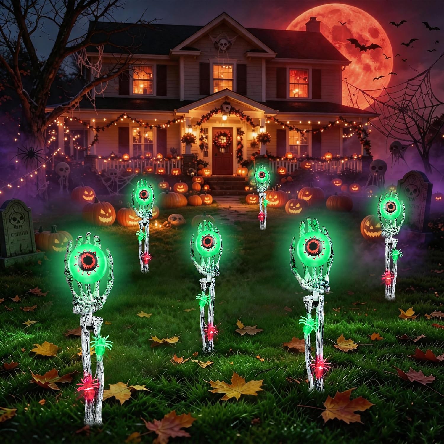 Detalle de Halloween Skeleton Hand Stake Lights, 2-Pack