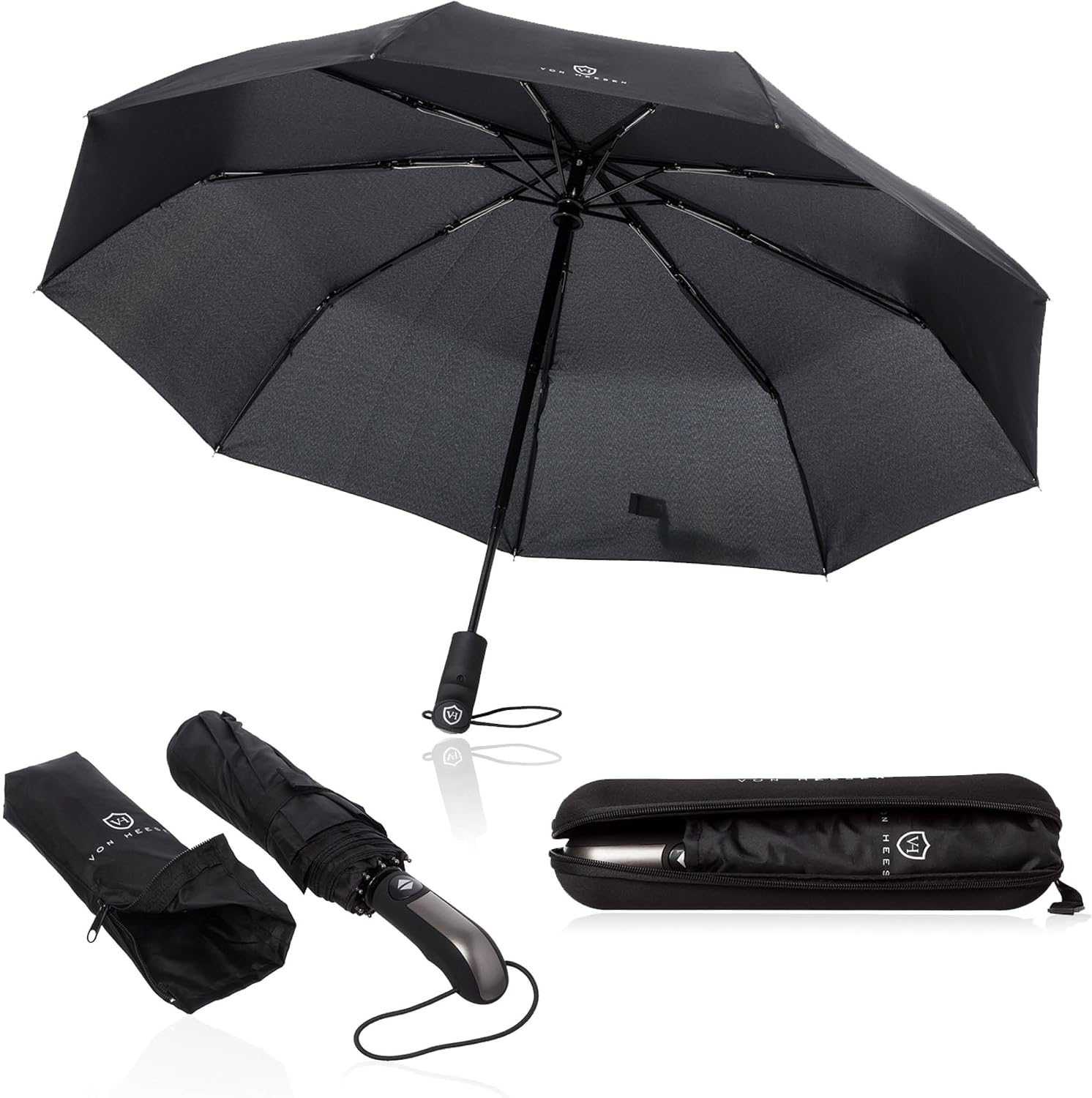Detalle de VON HEESEN Taschenschirm sturmfest 140 km/h ☂