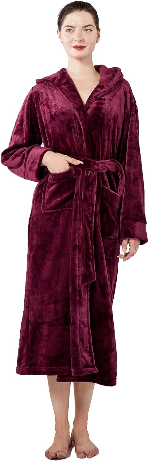 Thumbnail 6 de Dowesrobe Women’s Fleece Hooded Bathrobe — Plush, Long, Warm With Deep Pockets