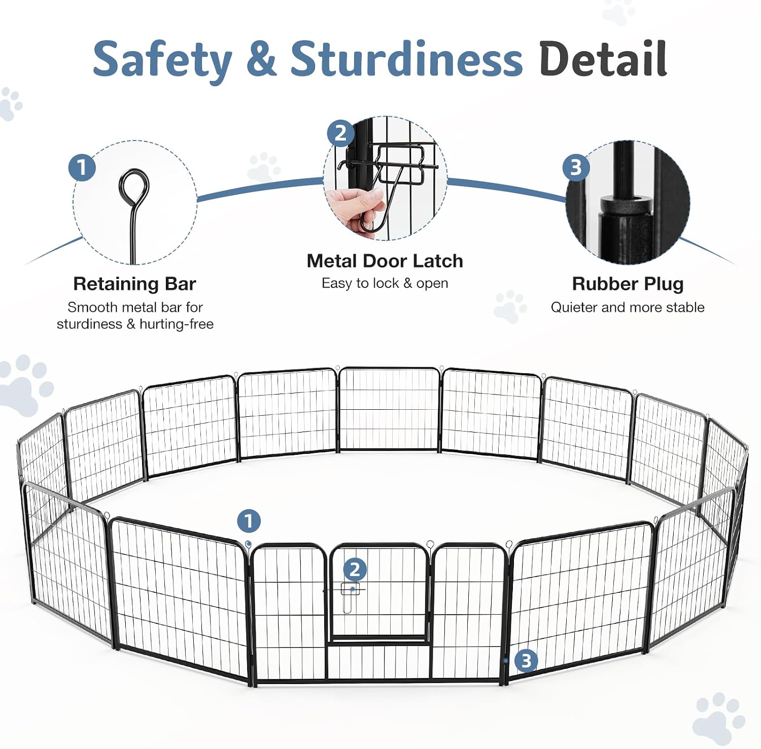 Thumbnail 6 de DUMOS Dog Playpen 24-Inch