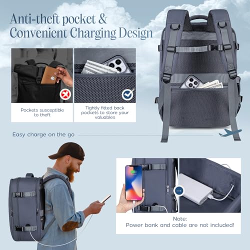 Detalle 1 de Xkdoai EasyJet Cabin Backpack, 45 x 36 x 20 cm, 32 L, 15.6-inch Laptop Compartment
