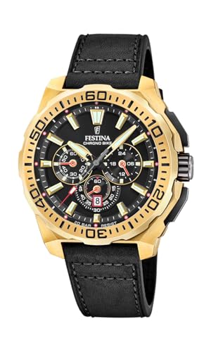 Detalle de Festina Reloj Hombre Analógico de Cuero Negro F20728/3 Chrono Bike