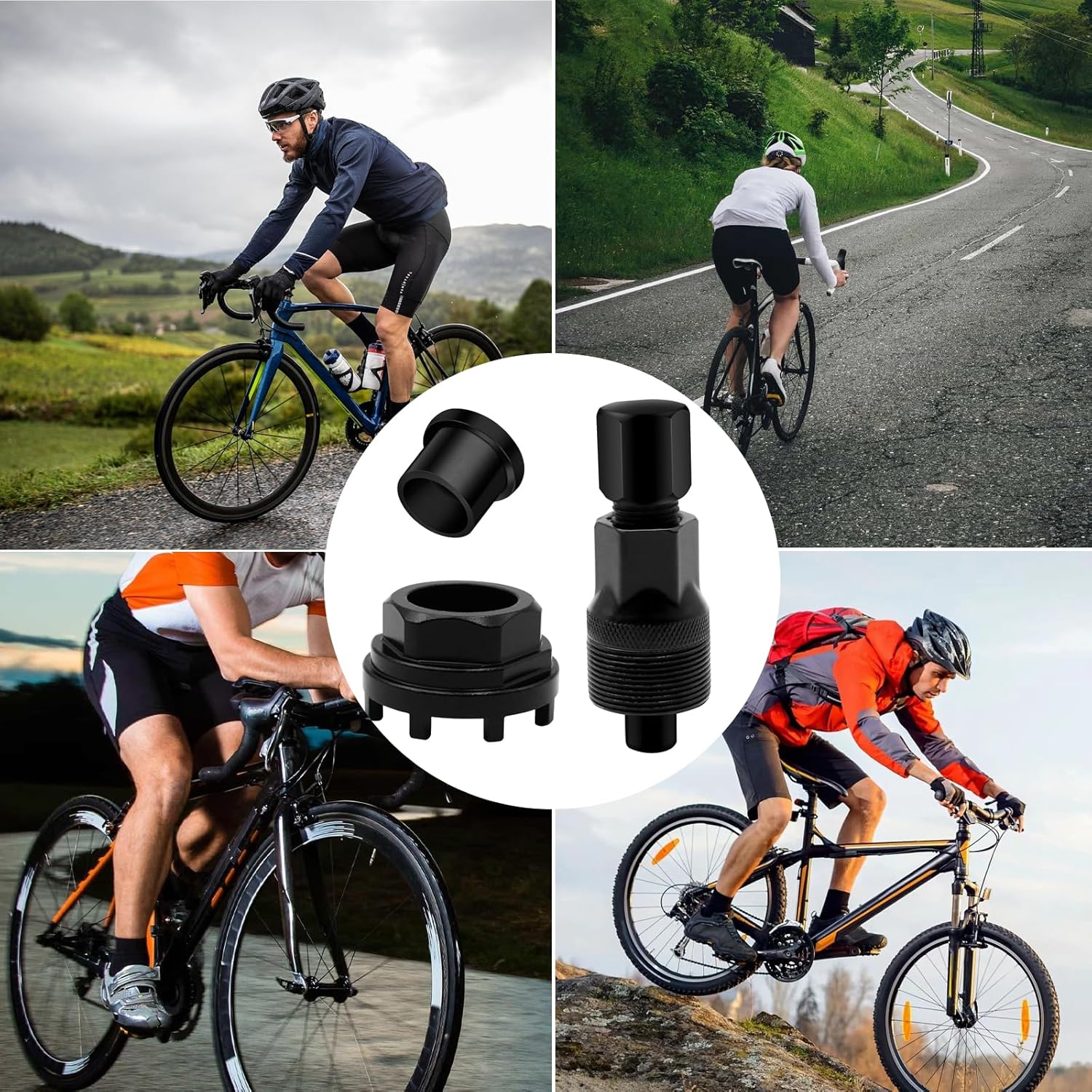Thumbnail 5 de Kurbelabzieher Fahrrad Kurbelabzieher NCZCDZSW 42mm – inkl. 8-Zahn-Ringverschluss, kompatibel mit Shimano/ISIS/SRAM Truvativ