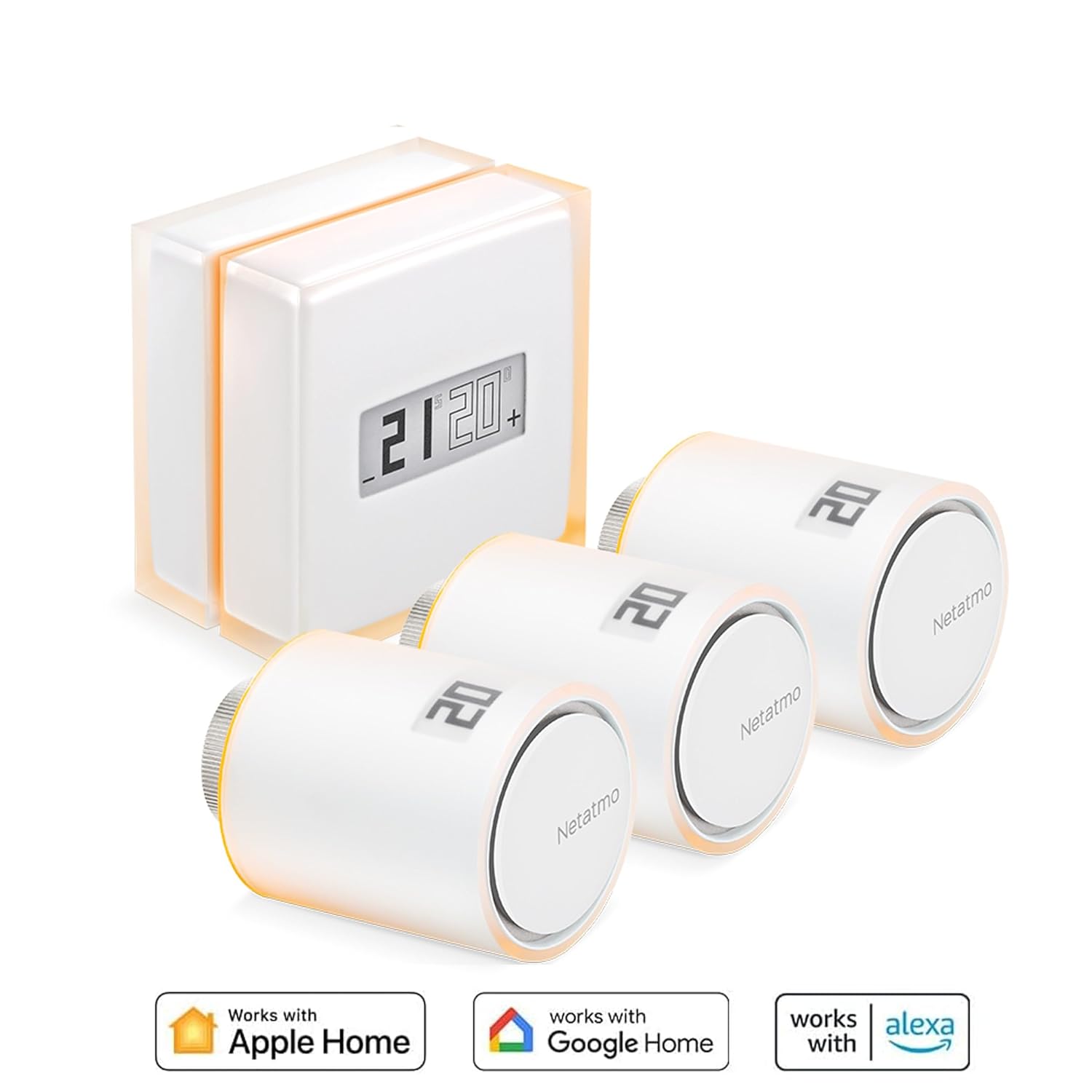 Thumbnail 3 de Netatmo Smart Thermostat Pack + 3 teste termostatiche connesse Wi‑Fi (NBU-NTH-NAV-EU): controllo da app per riscaldamento individuale