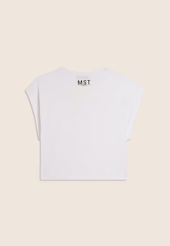 Detalle de FREDDY T-Shirt Cropped con Stampe MST – Bianco, Donna, Medium