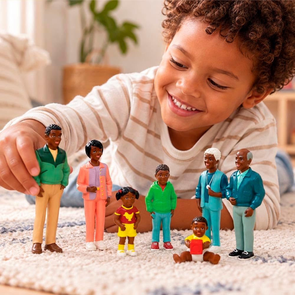 Detalle de Miniland Miniland27396 African Family Figures, 8-Piece Set, 14 cm