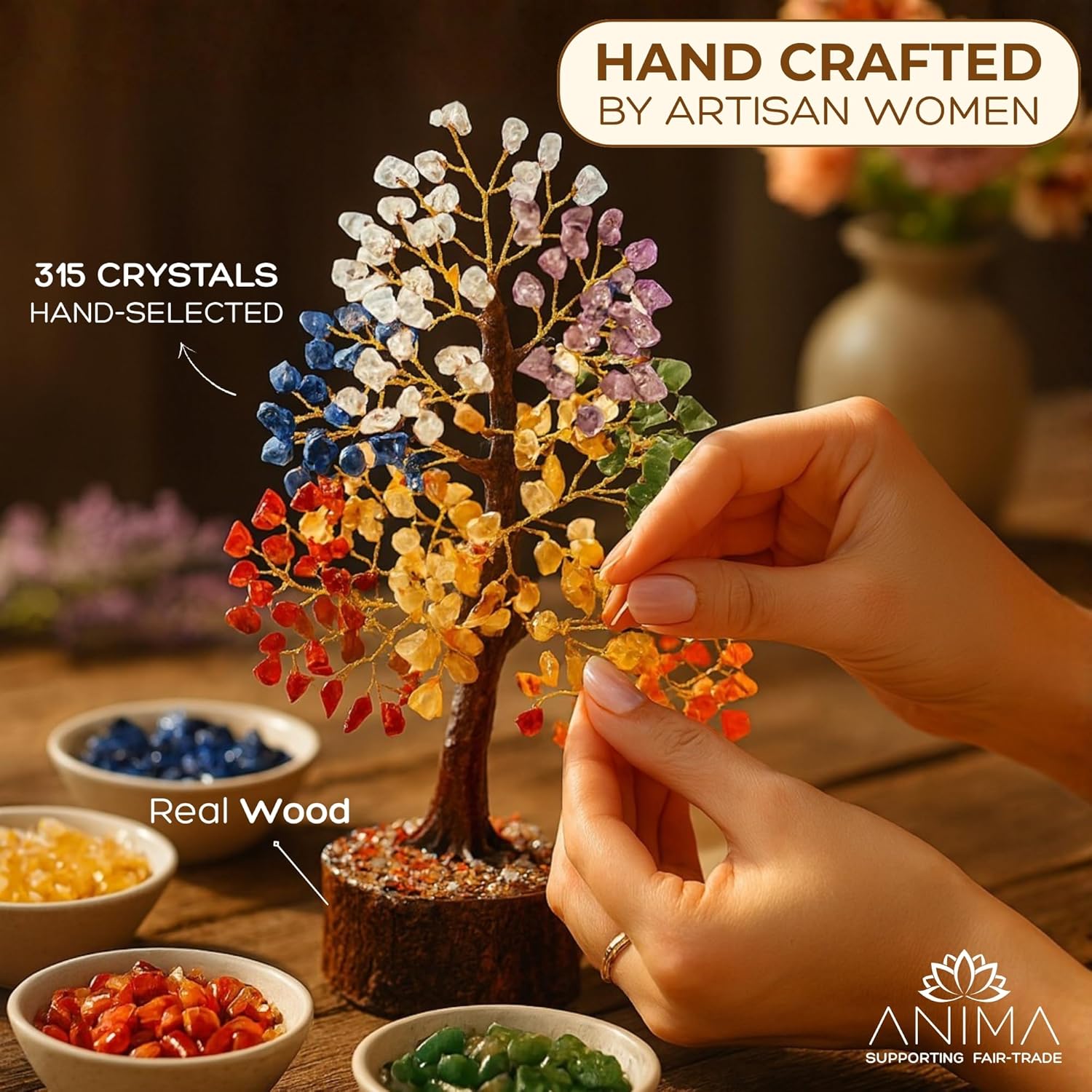 Thumbnail 5 de Anima Premium Crystal Tree of Life 7-Chakra Crystal Tree for Healing & Manifestation
