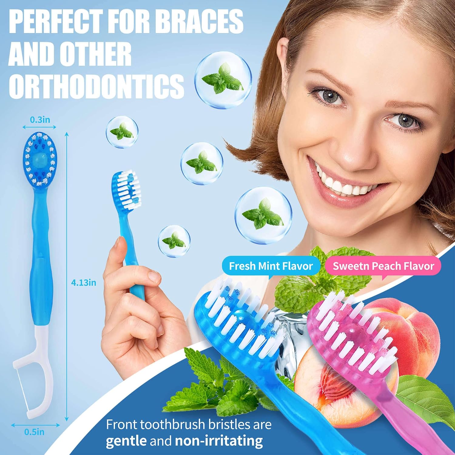 Thumbnail 4 de 36 Pack Mini Disposable Toothbrushes – 5-in-1 Prepasted Travel Toothbrush with Toothpaste, Floss & Pick