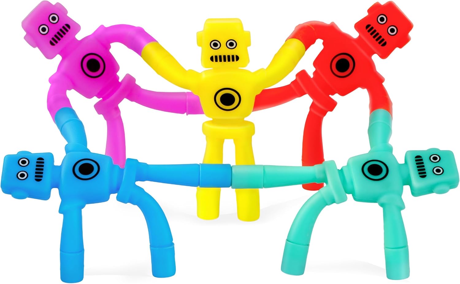 Detalle de Travel Magnetic Fidget Toys: 5‑Piece Magnetic Robot Men for Kids Aged 3–8 (Multi-Purpose, Whiteboard & Fridge Magnets)