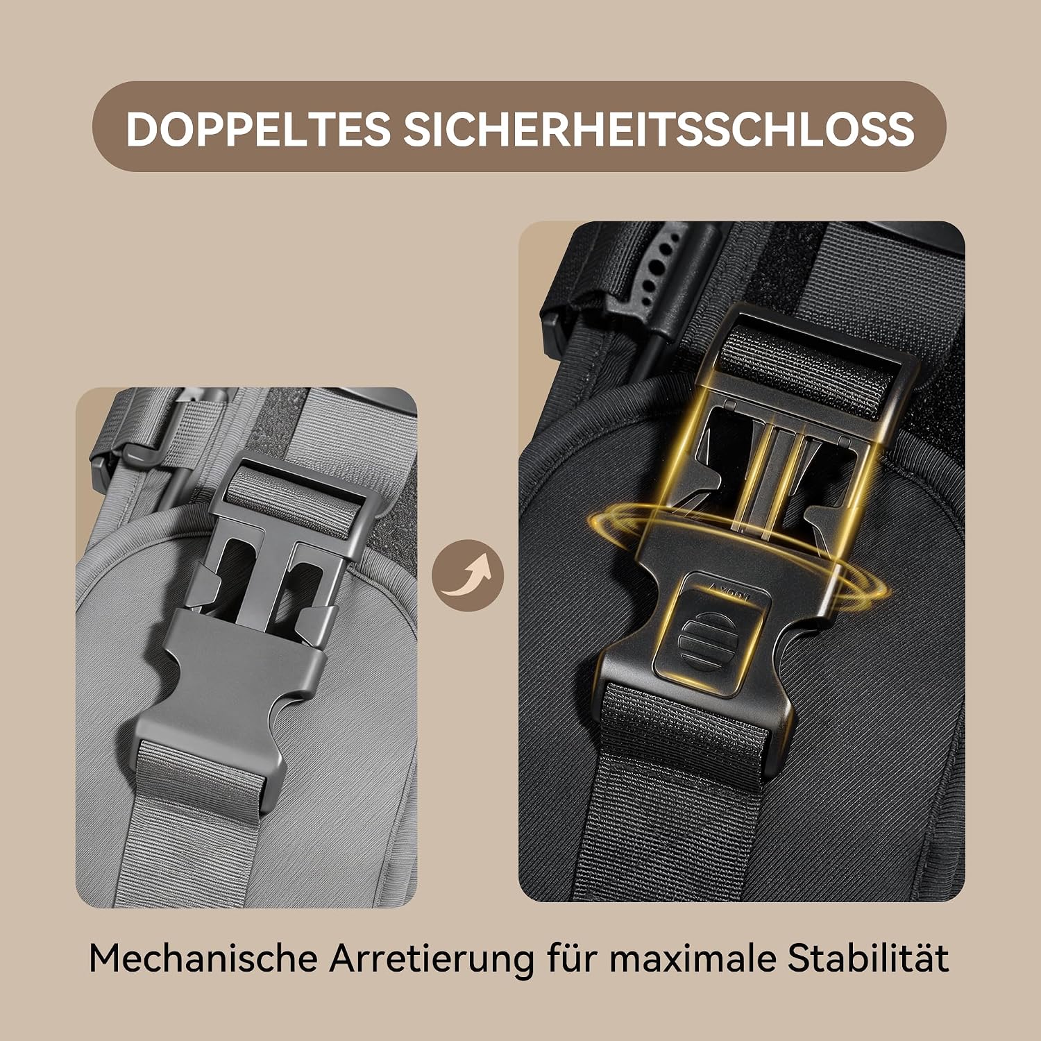 Thumbnail 3 de Bebebus Babytrage mit Hüftsitz und Hüfttrage – Stufenloser Drehmechanismus, Y-Trägersystem, Taschen & bis 20 kg