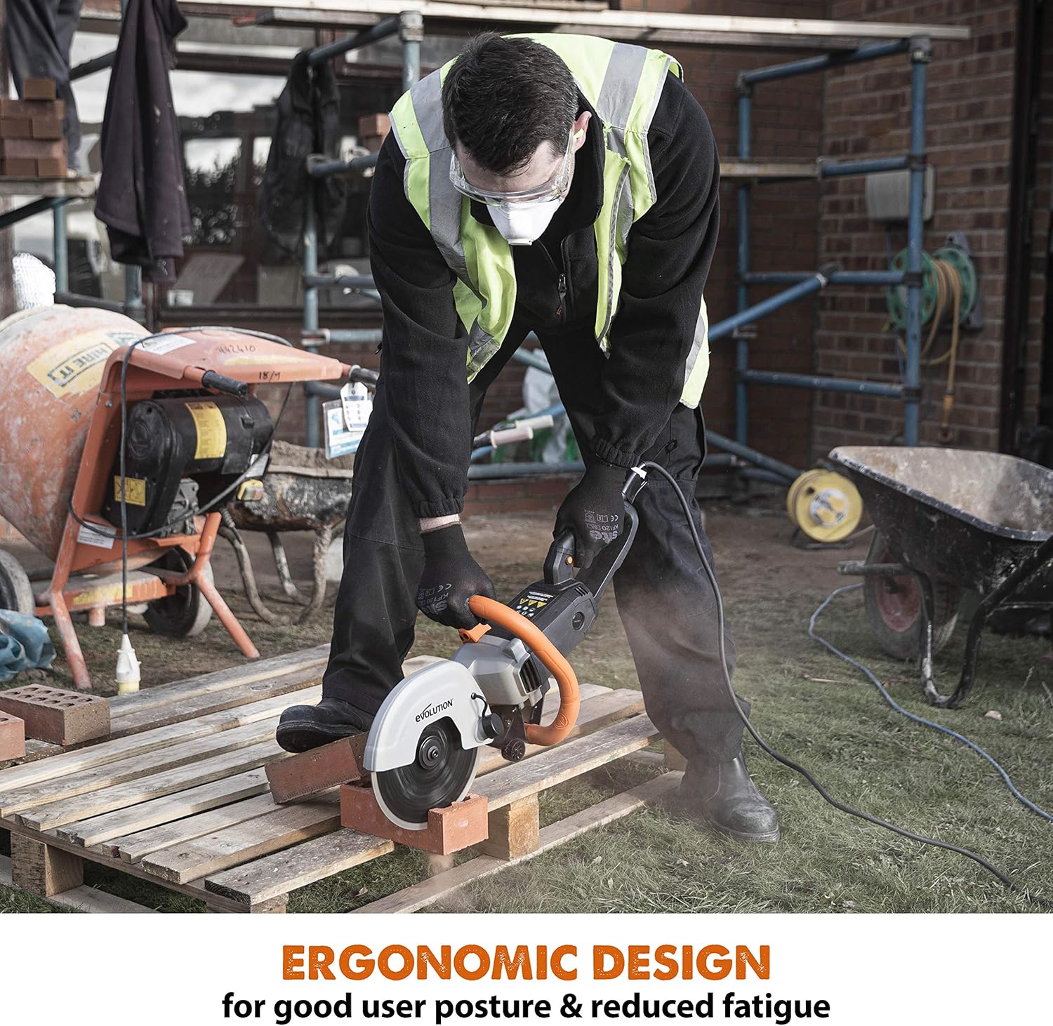 Detalle de Evolution Power Tools R230DCT Disc Cutter: 230mm Electric Cut‑off Saw for Concrete and Stone