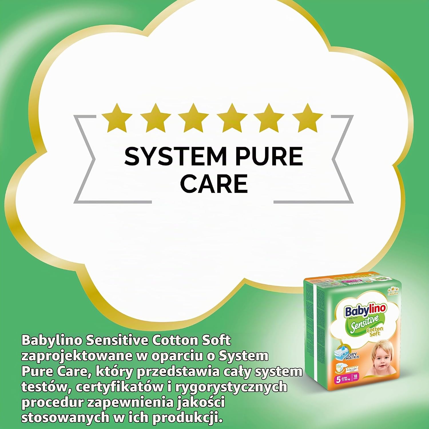 Thumbnail 6 de Babylino Sensitive pieluszki jednorazowe, rozmiar 5 Junior, 11–16 kg, 132 szt.