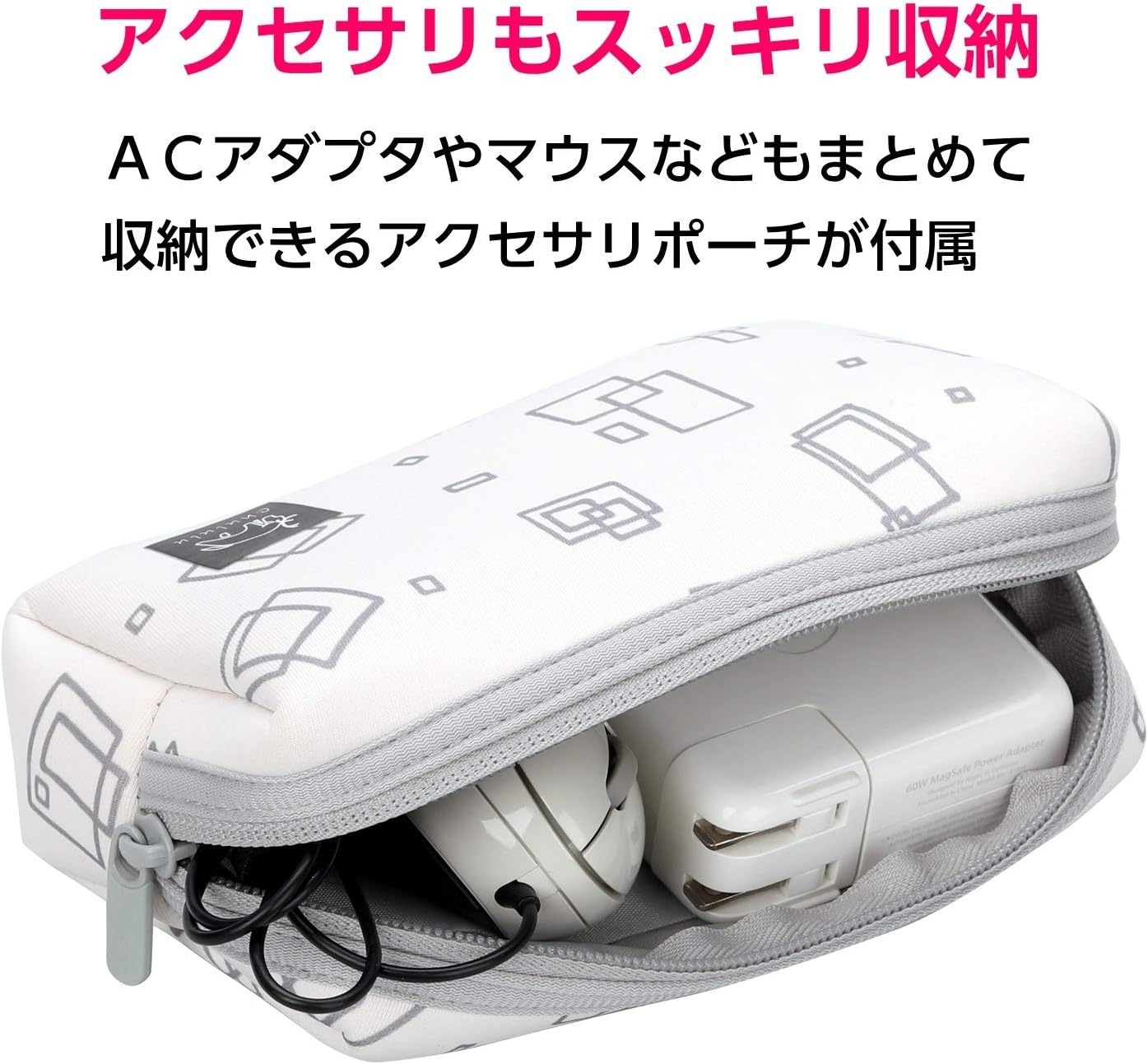 Detalle de ハクバ HAKUBA Chululu AMZCSCH133STPS 13.3インチPCスリーブ ポーチ付き プリズム柄