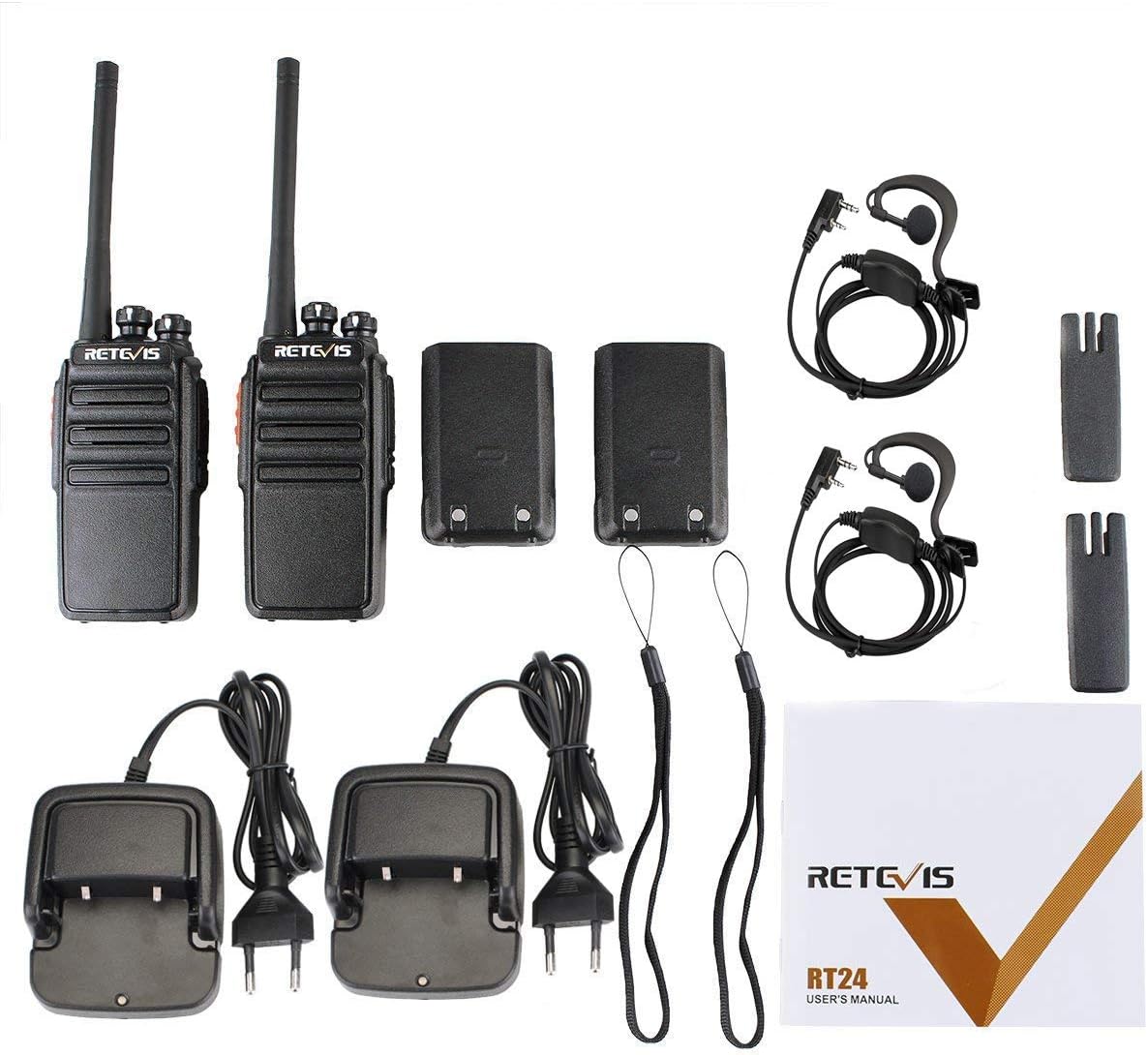 Thumbnail 6 de Retevis RT24 walkietalkies, set van 10 met 16 kanalen, VOX en oortjes