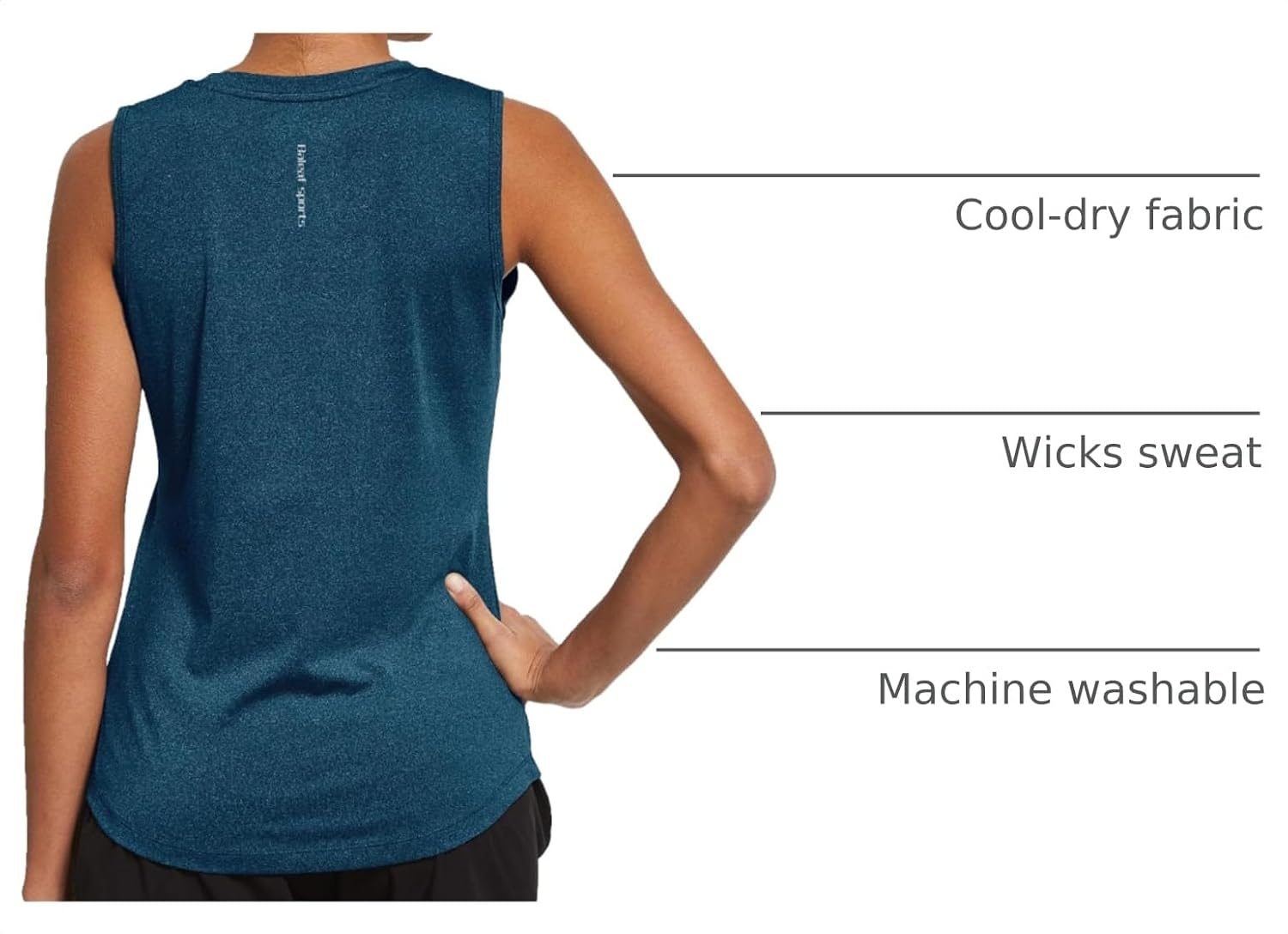 Detalle de baleaf Women’s Cool-Dry Workout Tank Tops (Sleeveless, Reflective Elements)