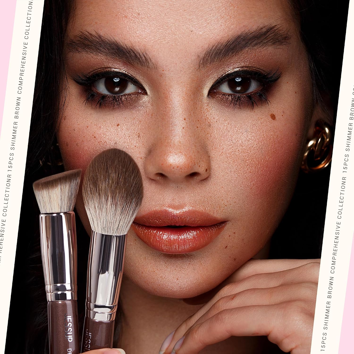 Thumbnail 2 de Jessup set de 15 pinceaux de maquillage marron (T498) : teint, yeux et finitions
