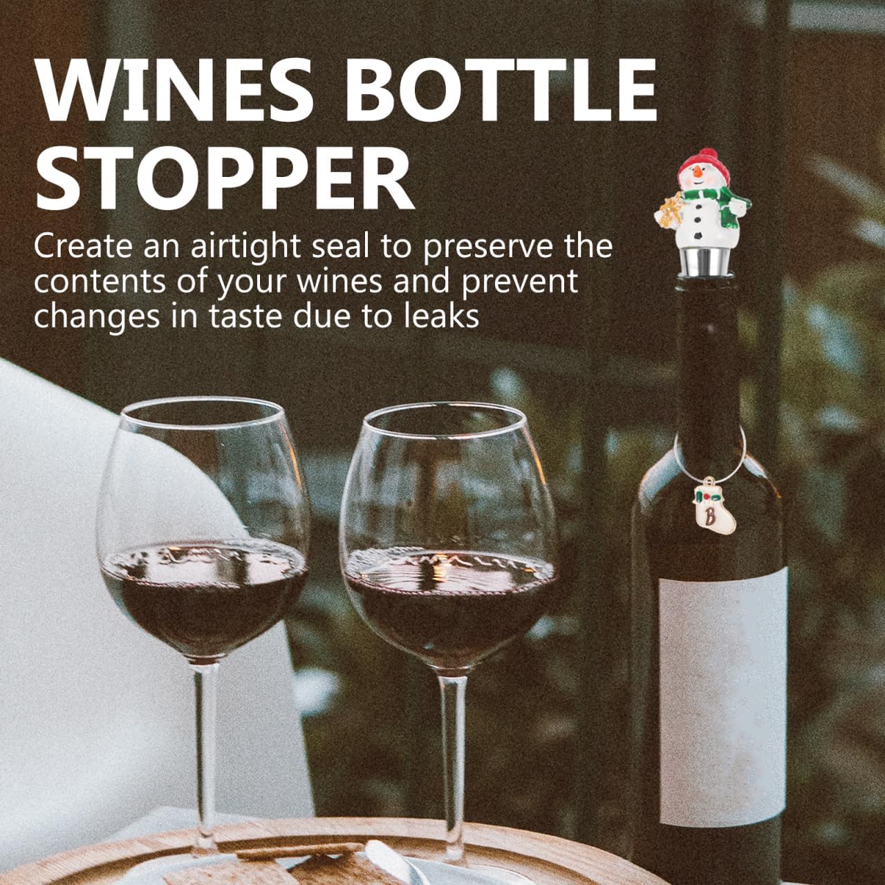 Detalle 2 de Healifty Christmas wine bottle stopper set