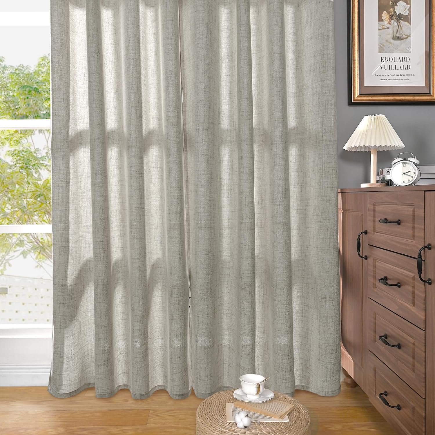 Thumbnail 6 de YoungsTex 037dkgrey5263 Dark Gray Light-Filtering Grommet Curtains, 2 Panels