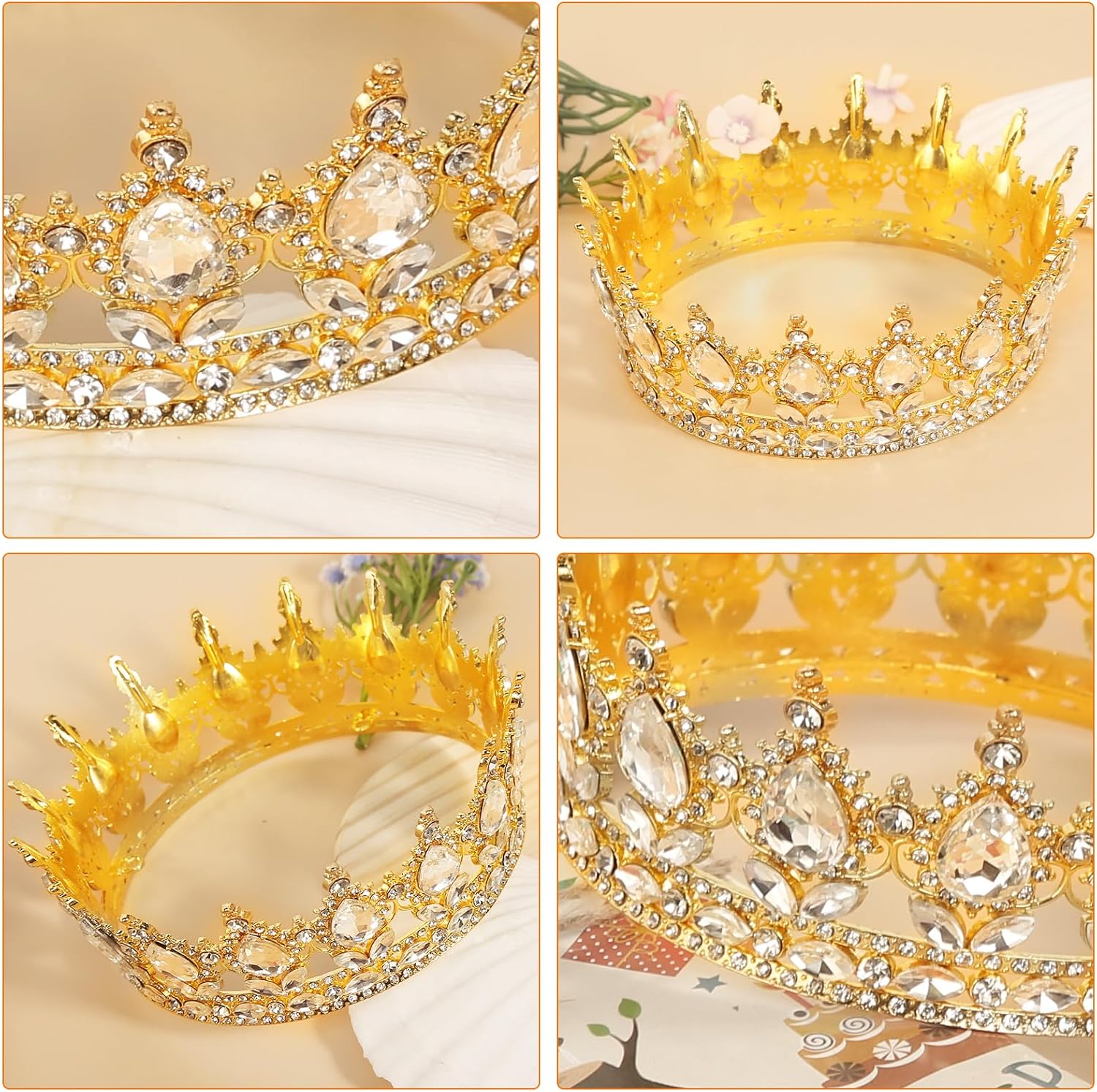 Detalle de Krone Damen Prinzessin- & Königin-Diadem „Queen Tiara“ mit Strass für Hochzeit, Verlobung und besondere Anlässe
