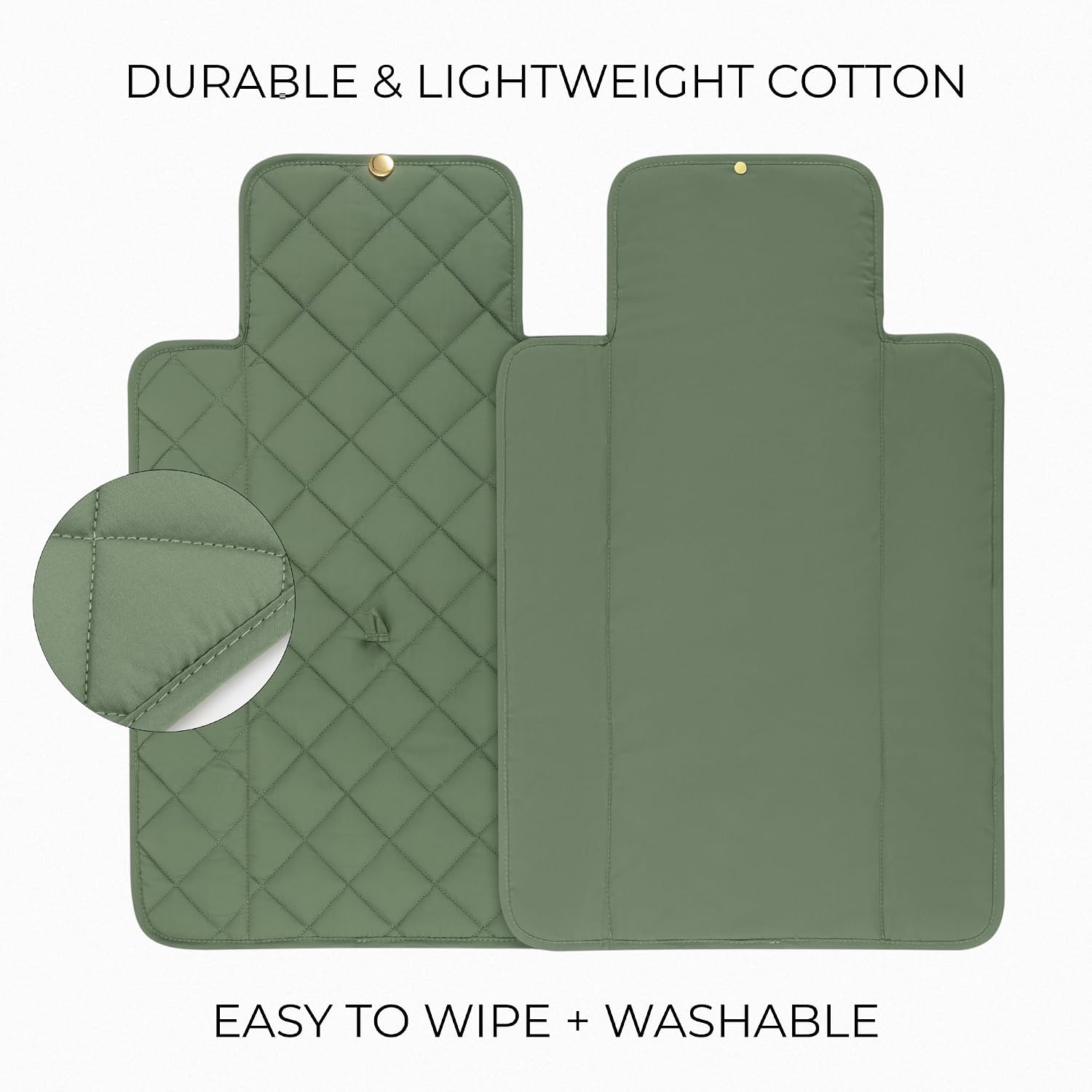 Detalle 1 de ZICOTO Portable Diaper Changing Pad, Cotton, Foldable, Sage