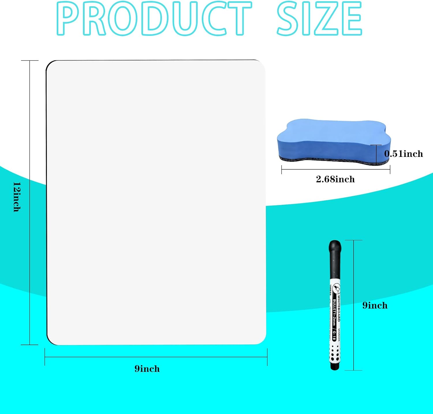 Detalle de VPJ LBTX03 Double-Sided Portable Whiteboard, 9" x 12