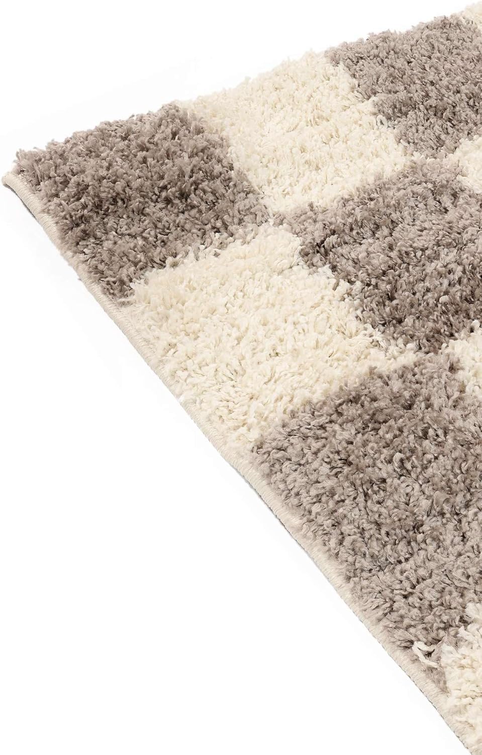 Detalle de RugVista Chessie tapijt 140 x 200 cm, greige/offwhite, middelhoge pool
