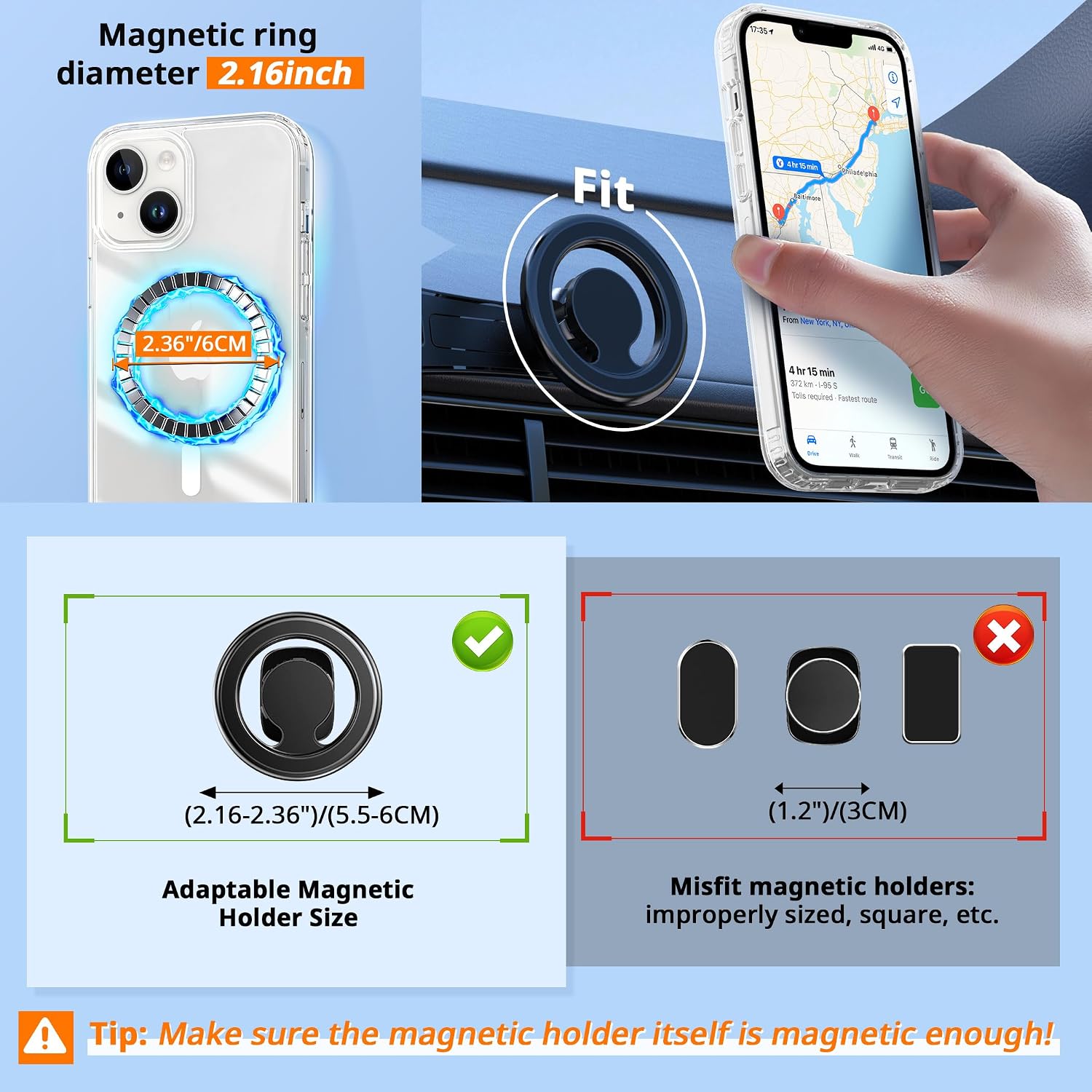Thumbnail 6 de CACOE Schutzhülle für iPhone 13/14 mit Kameraschutz, MagSafe-kompatibel (transluzente, matte Rückseite)