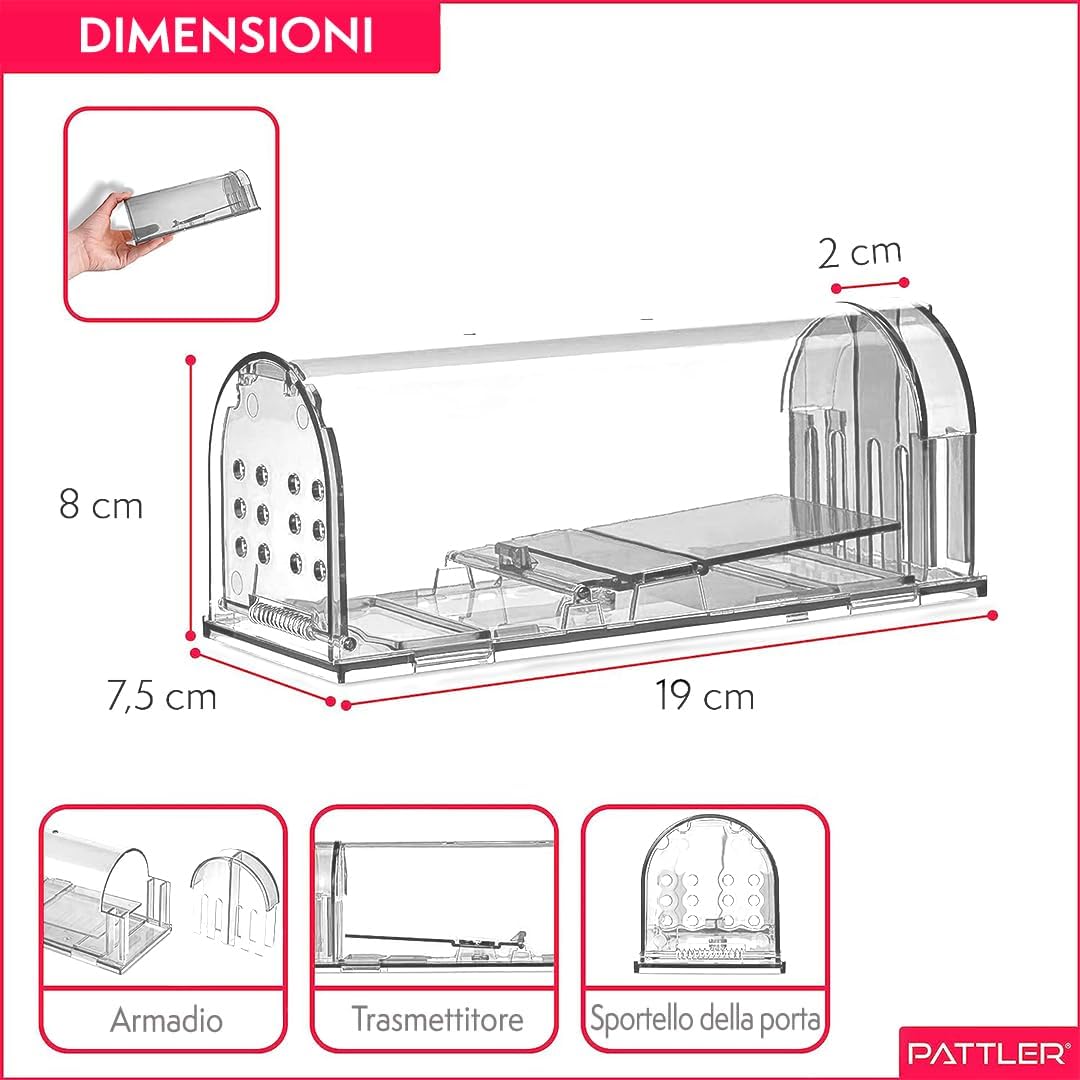 Detalle 2 de PATTLER trappola per topi 1 pz trasparente