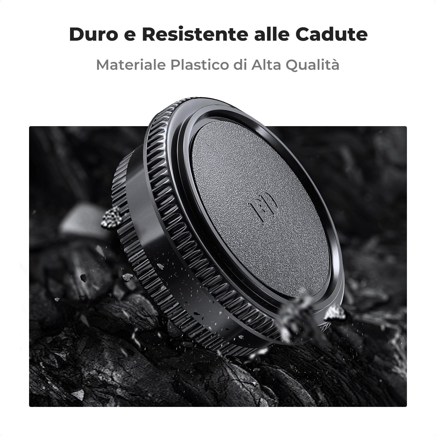 Detalle 2 de K&F Concept 2pack: Tappi Corpo e Coperchi Posteriori per Obiettivo compatibili con Canon F-1, FTb, AE-1, A-1, AT-1, AV-1, AL-1, T60–T90