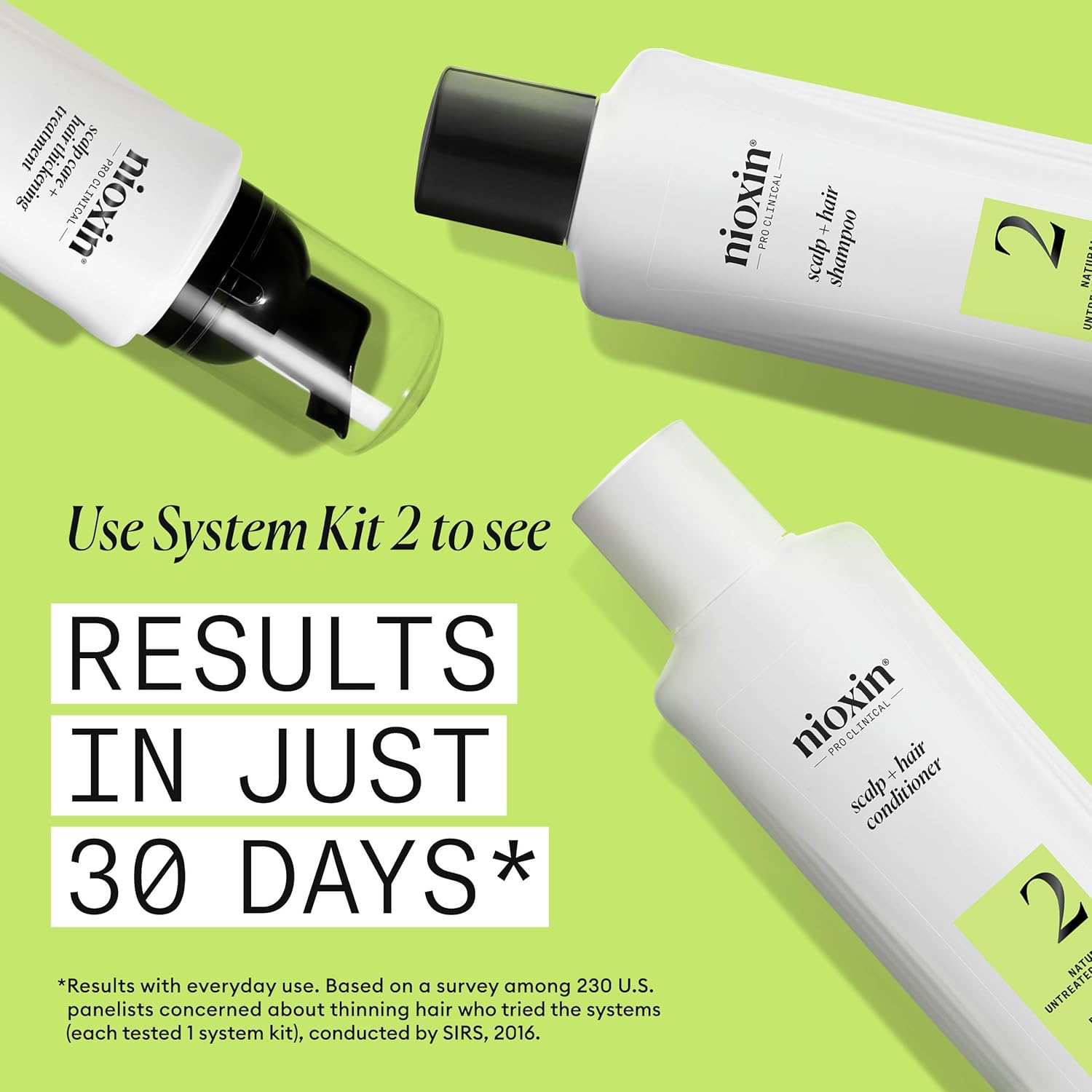 Thumbnail 2 de Nioxin System 2 Hair Thickening System for Natural Hair with Progressed Thinning (Biotin & Niacinamide) – Shampoo, Conditioner & Serum