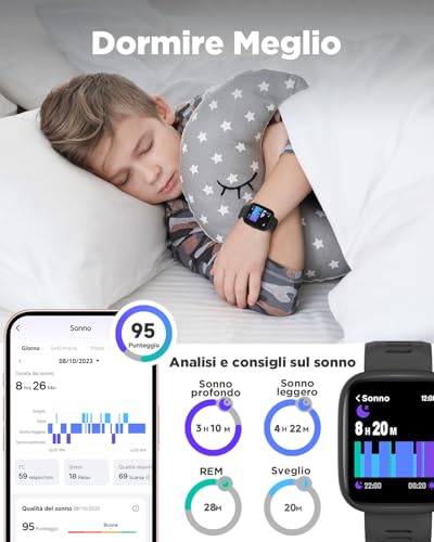 Detalle 2 de BIGGERFIVE Smartwatch per Bambini BRAVE 2: 1,8'', GPS non presente, monitoraggio salute e attività per età 5–16