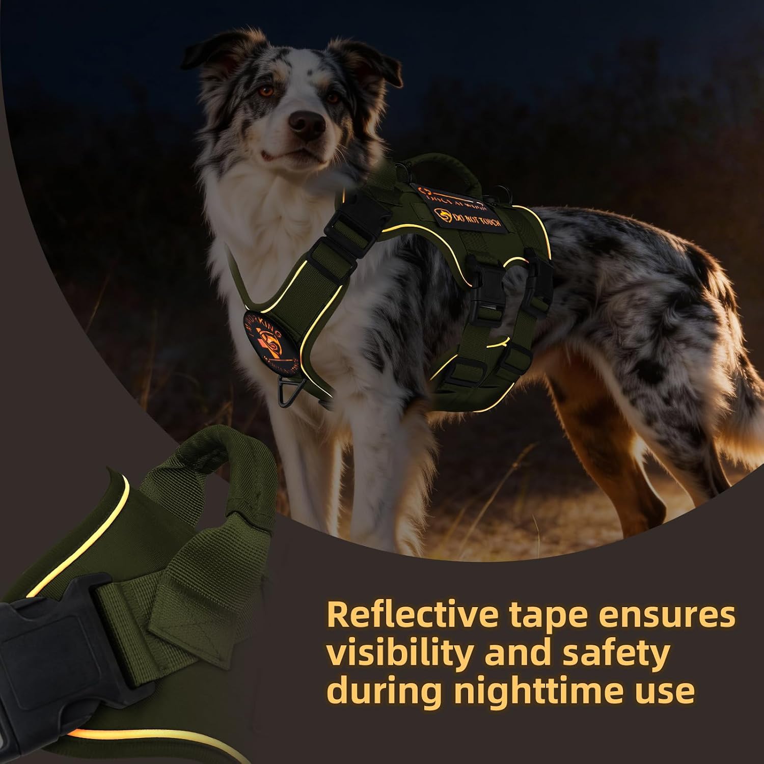 Detalle de Reflective Tactical Dog Harness, Size M