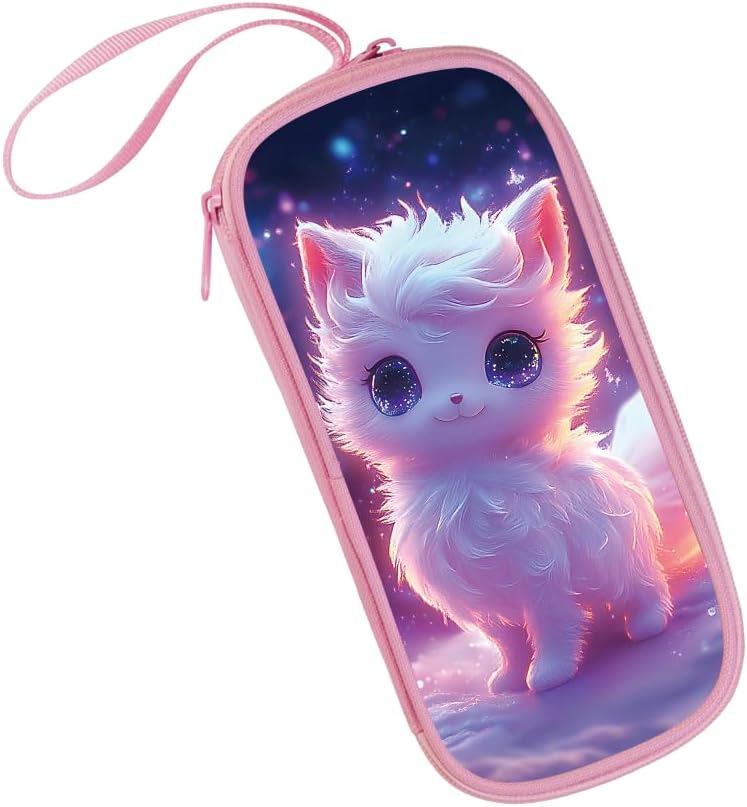 Thumbnail 6 de HiMagics Cute Cat Pencil Pouch, Double-Layer Organizer with Mesh Pockets