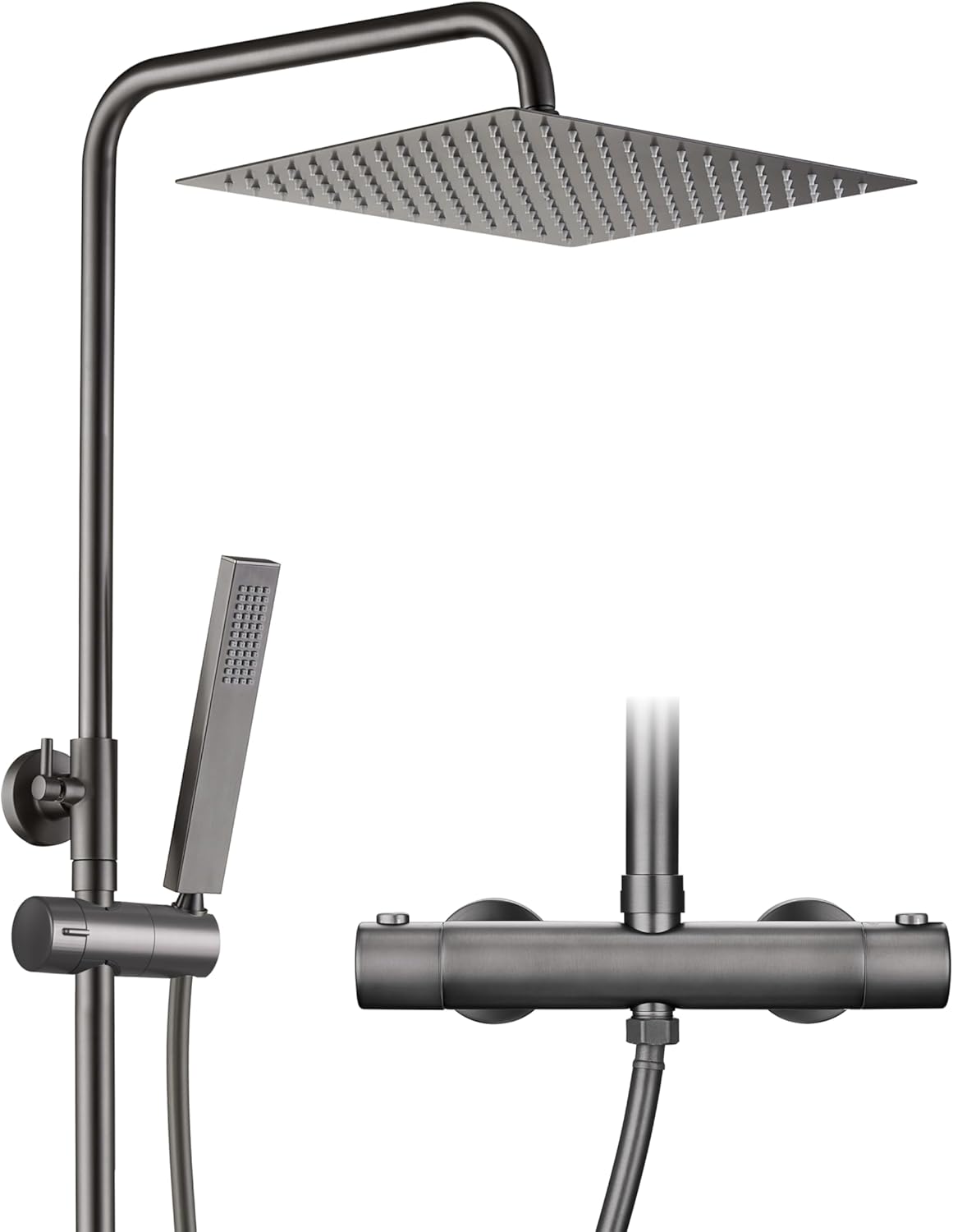 Görbach Columna de Ducha termostática Gris Gunmetal