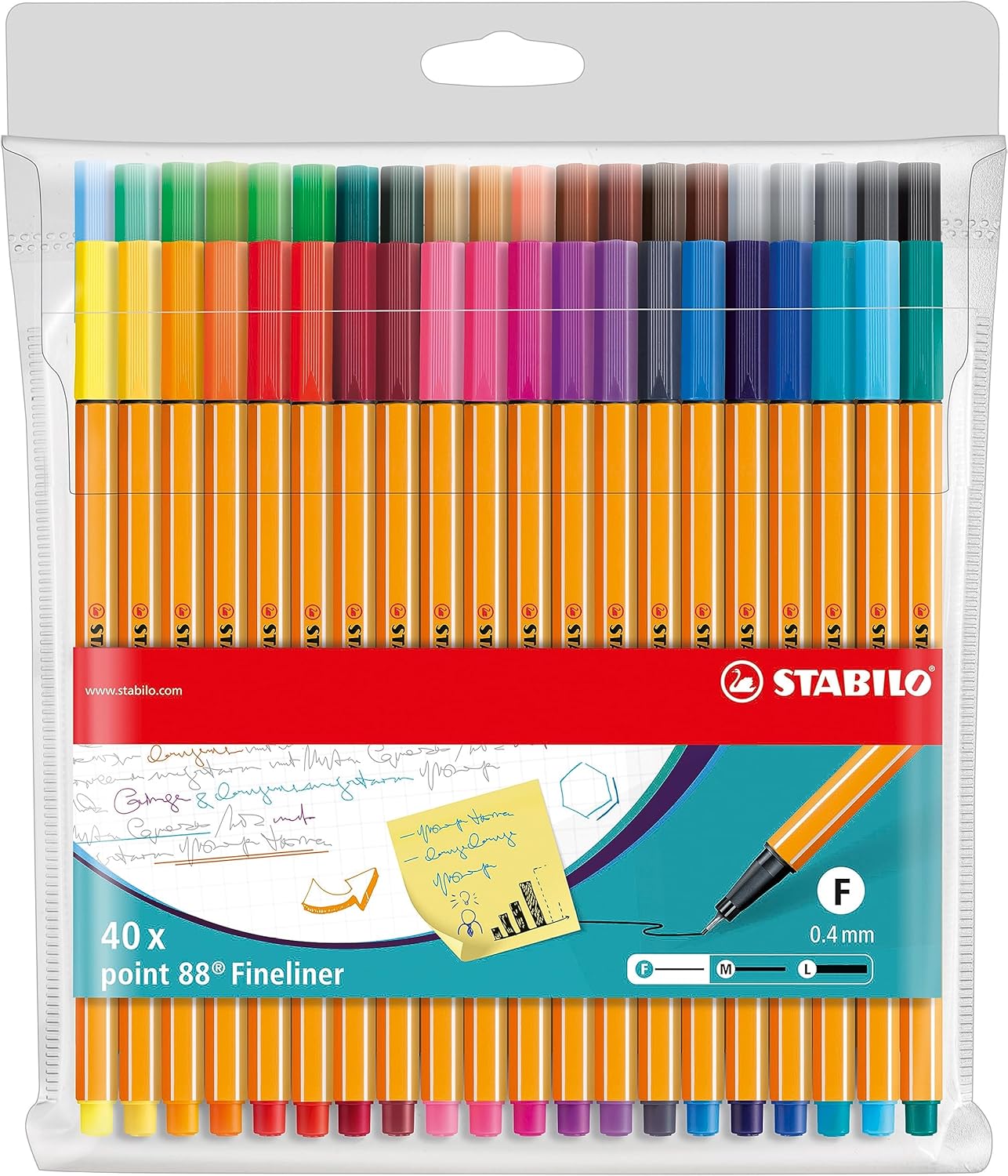 Detalle de STABILO Point 88 Wallet Set (40 Colours) – Multicolour