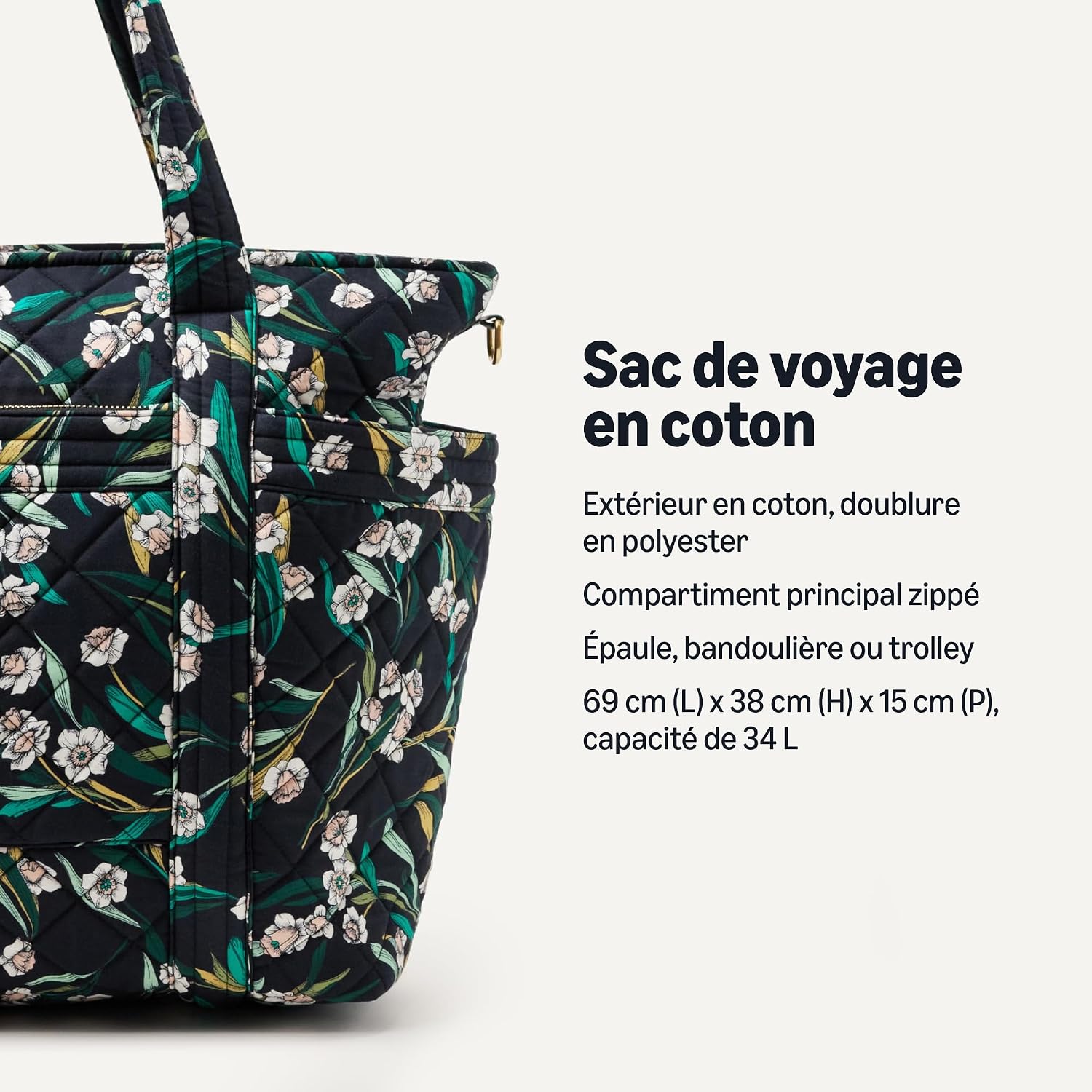 Thumbnail 1 de Amazon Essentials Sac Fourre-tout de Voyage en Coton Matelassé pour Femme