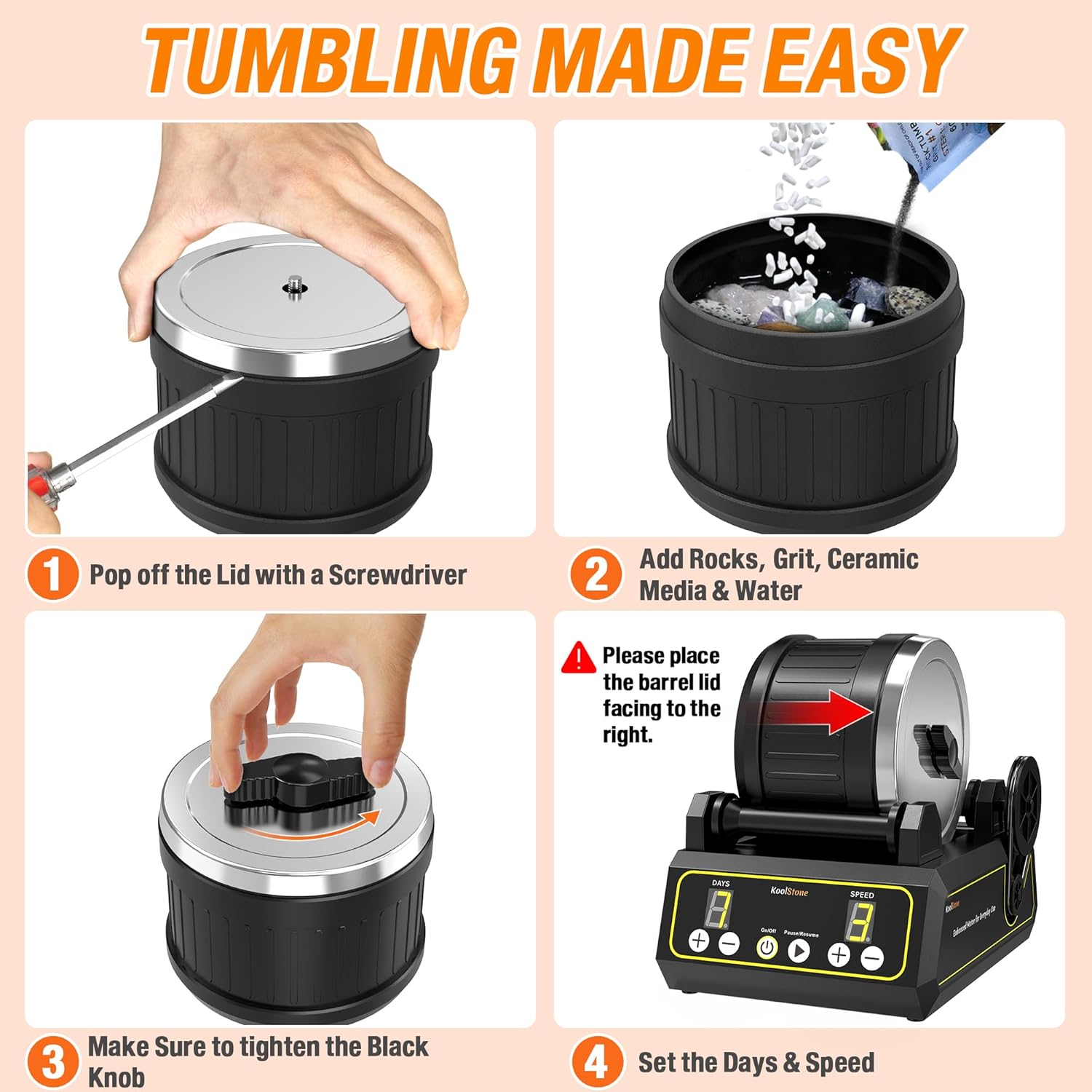 Thumbnail 2 de KoolStone C1 Rock Tumbler 2.5LB 🪨