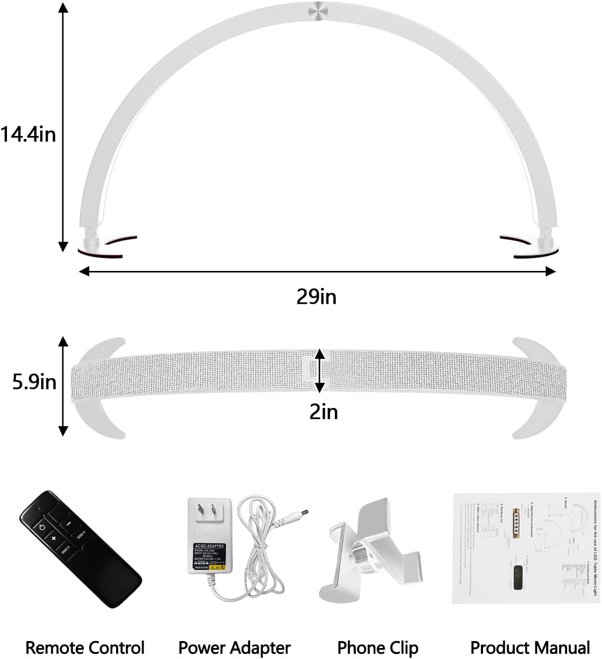 Thumbnail 4 de yAyusi Mezza Luna Lampada per Unghie da Tavolo con Supporto e Controller, 74 cm, 40W