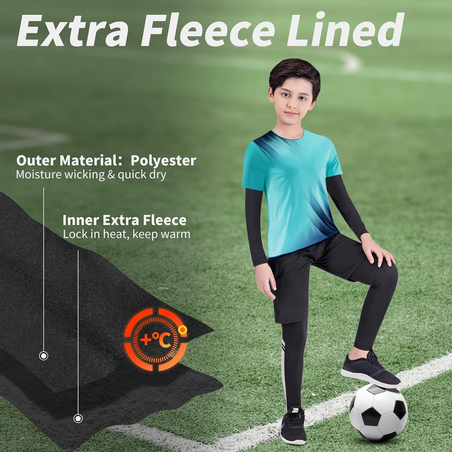 Thumbnail 4 de Qyibleri Kids Base Layer Football Skins Set