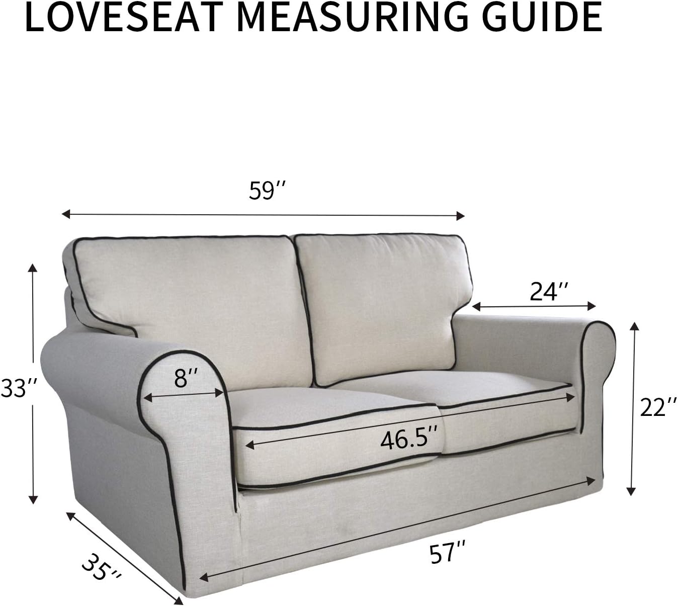 Thumbnail 5 de PureFit Super Stretch Loveseat Slipcover, Dark Gray 🛋