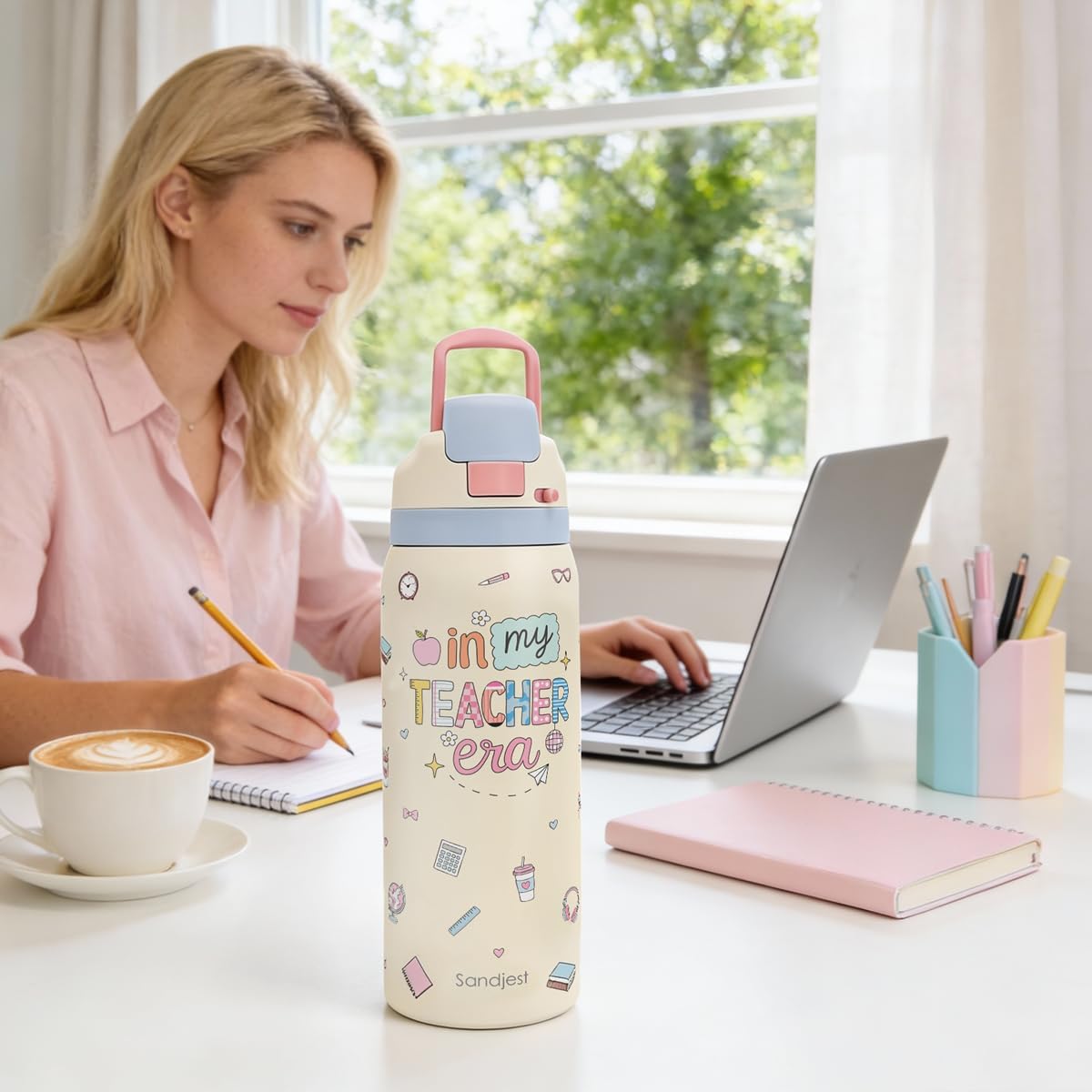 Thumbnail 6 de SANDJEST SJ-DW-SS-WB32PB Stainless Steel Water Bottle, 32 oz