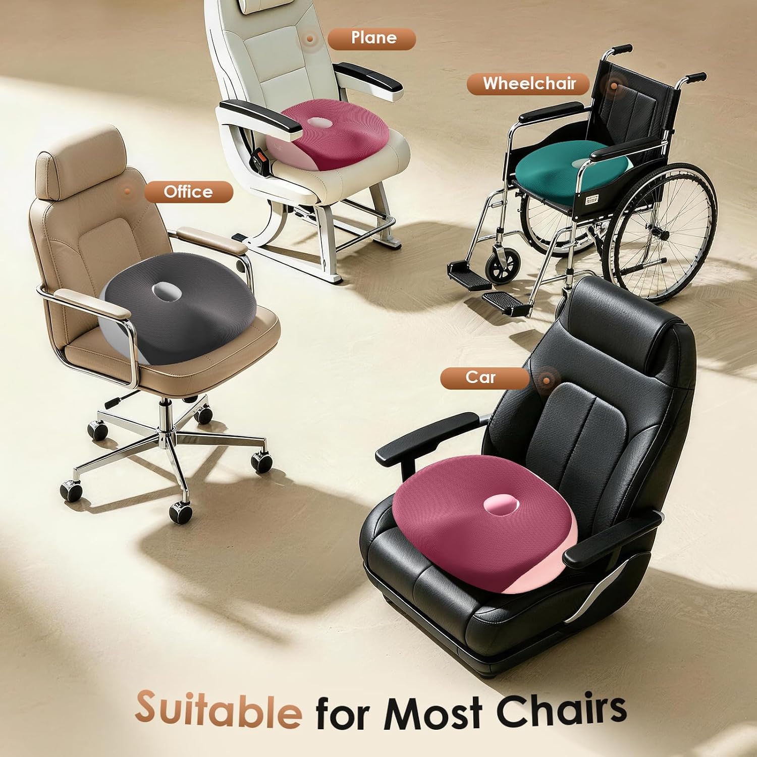 Detalle 2 de FLORICH Car Seat Cushion, Memory Foam