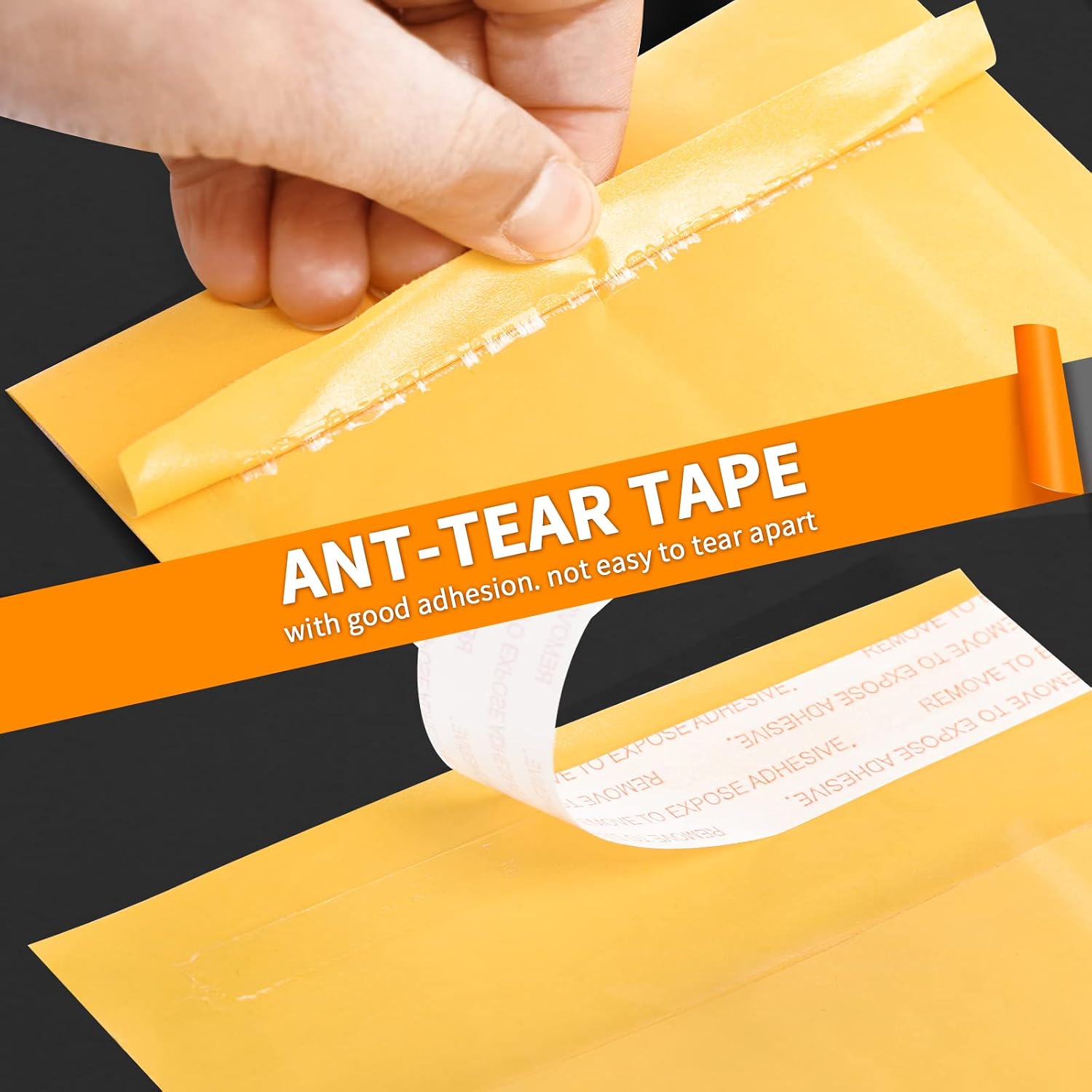 Detalle 2 de Packbabol Kraft Bubble Mailers 8.5x11 Inch – 50 Pcs, Yellow Self-Sealing Padded Envelopes