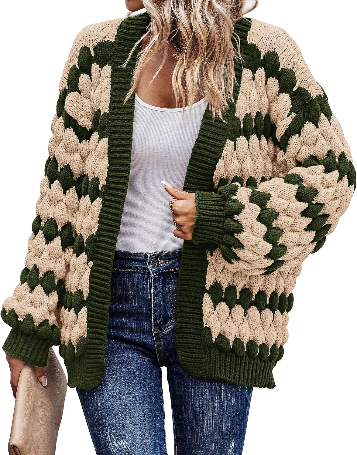 Thumbnail 6 de KIRUNDO Womens Chunky Cable Knit Cardigan sweater