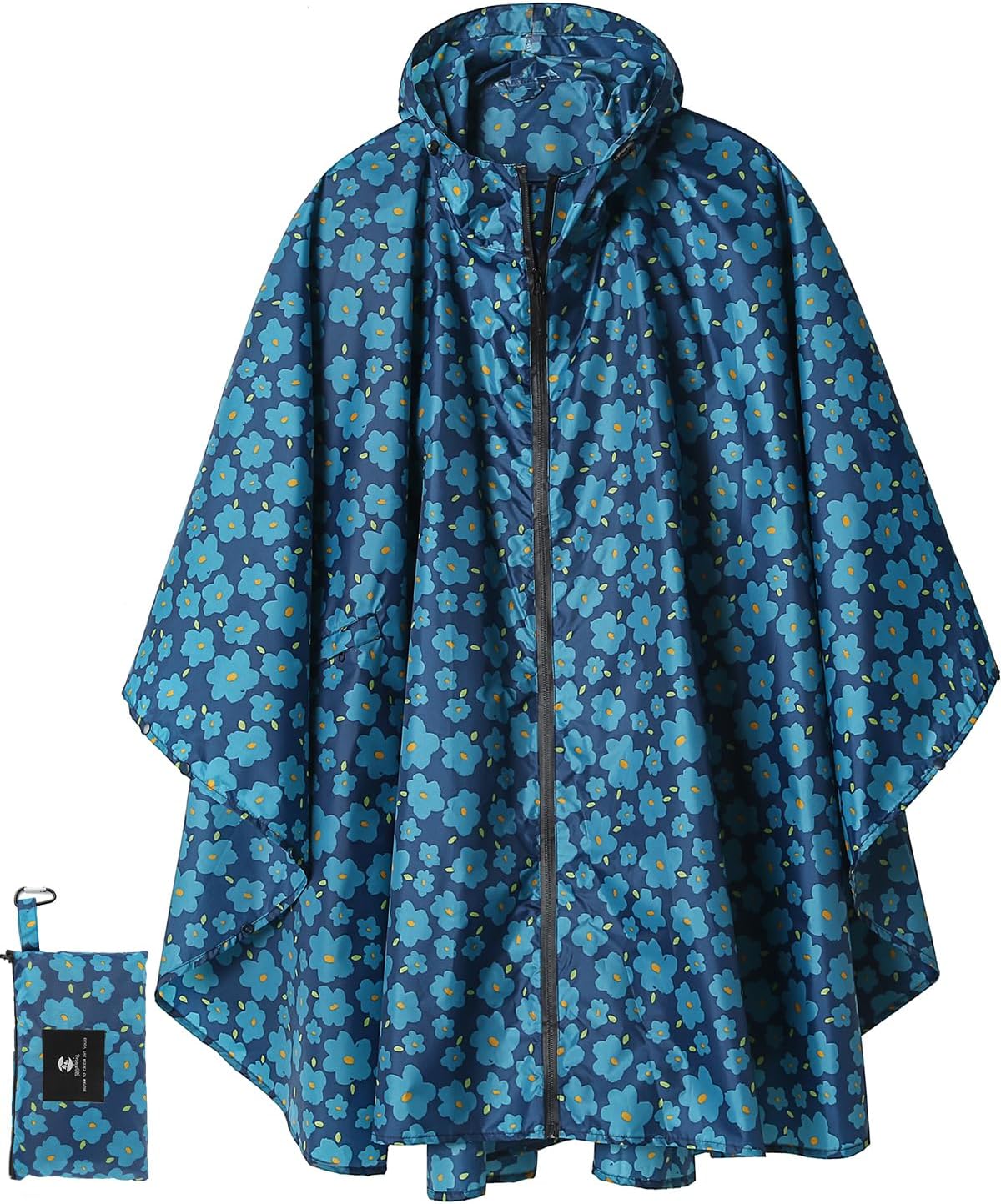 Thumbnail 6 de SaphiRose Unisex Waterproof Rain Poncho with Hood and Pockets