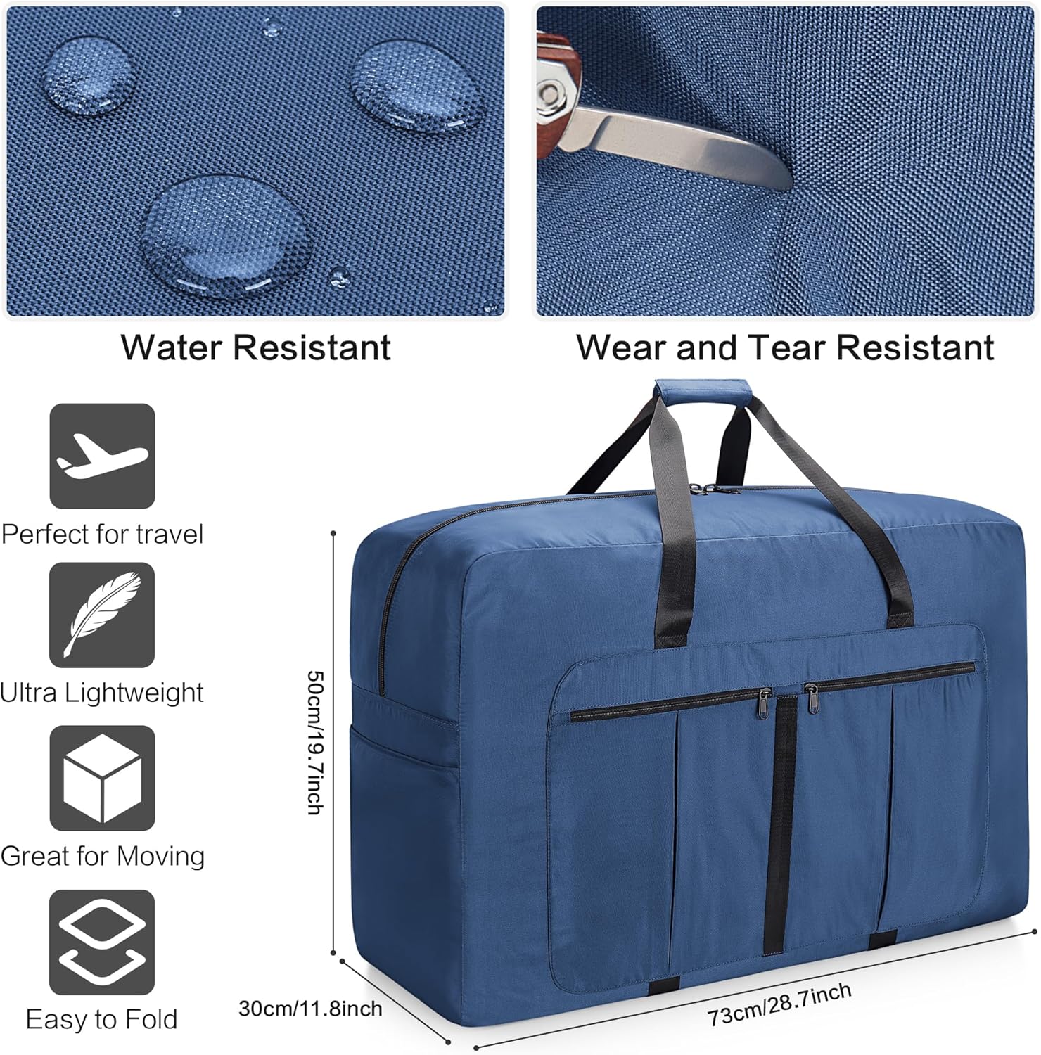 Detalle de YOUNGOA Grand Sac de Voyage 110L — Sac pliable et étanche XXL bleu