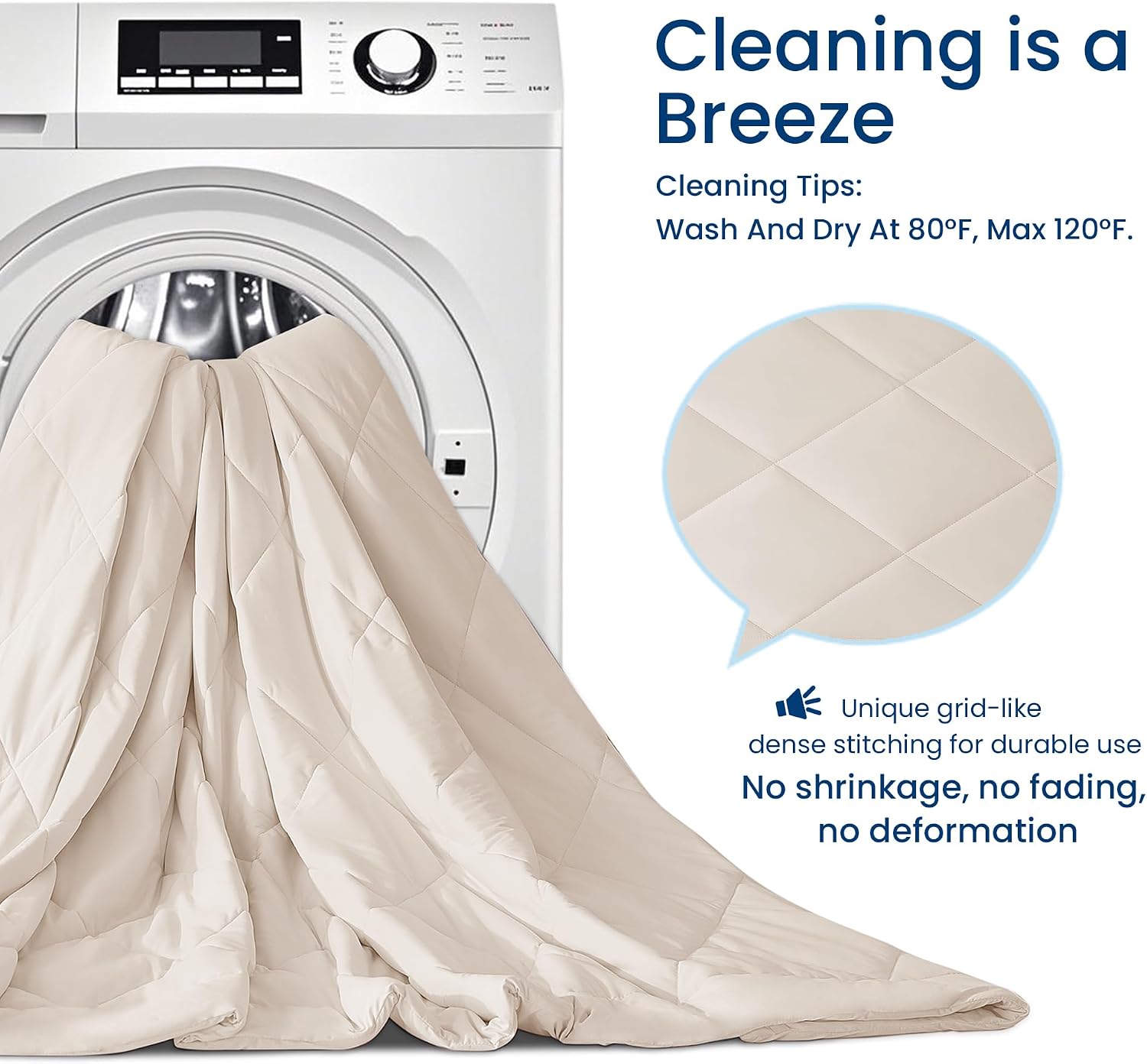 Thumbnail 6 de lasoftan SCLCOMT-BG-T Cooling Comforter, Twin/Twin XL, Beige, Lightweight