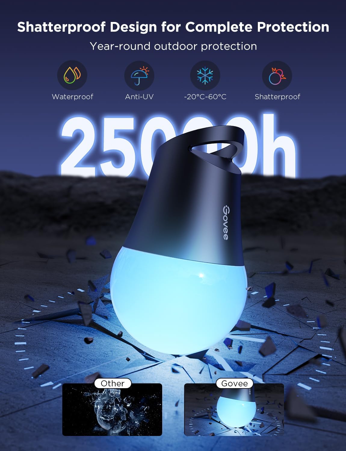 Thumbnail 5 de Govee Outdoor Smart String Lights 2 (30m) — dimmable RGBICW outdoor lights with Alexa & Google Assistant