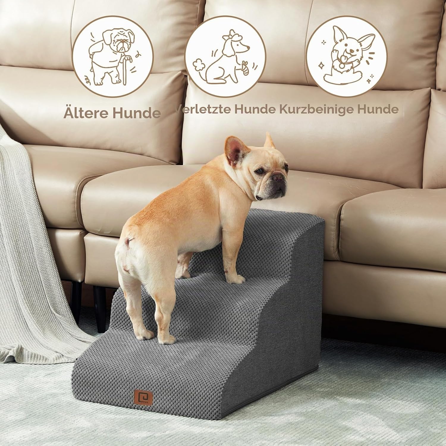 Detalle 2 de EHEYCIGA Hundetreppe 40 cm Hoch 🐾